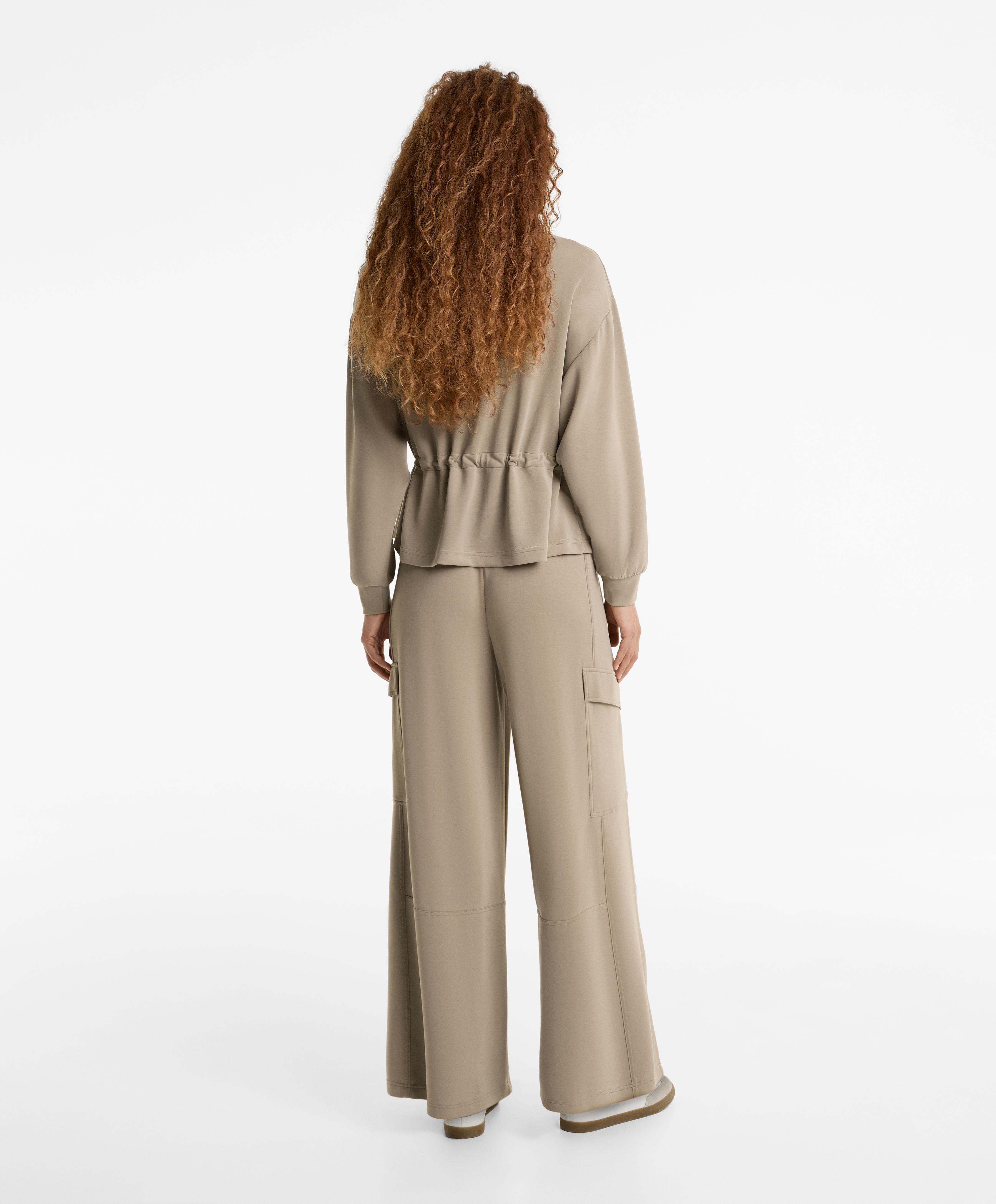 Khaki cargo tracksuit with modal