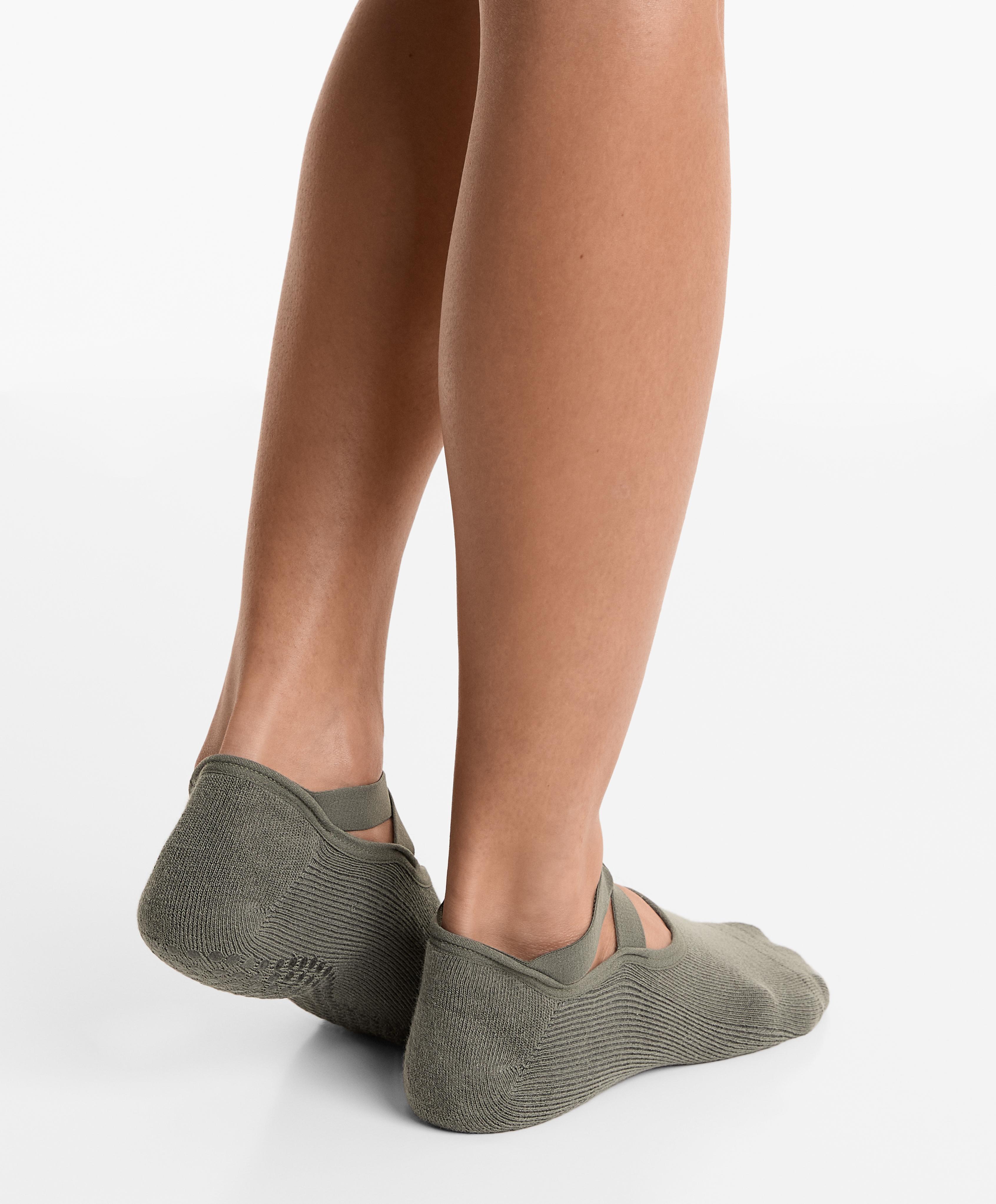 2 pares de calcetines yoga y pilates mezcla algodón cintas cruzadas acolchonados - Rebajas 2 pares de calcetines yoga y pilates mezcla algodón cintas cruzadas acolchonados - Rebajas