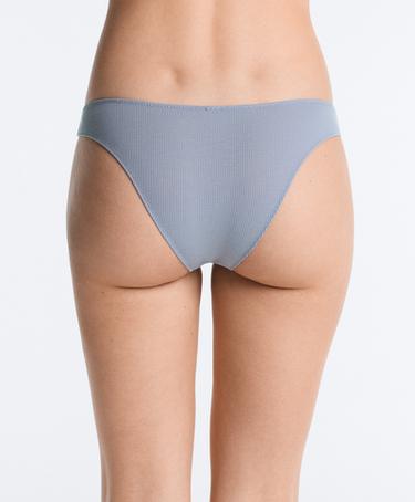 5 cotton rib U-cut Brazilian briefs — GREY-BLUE 3