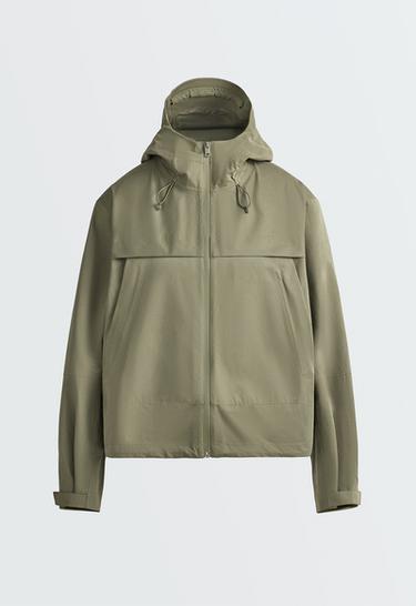 Short 10k waterproof canvas technical jacket — DARK KHAKI 8