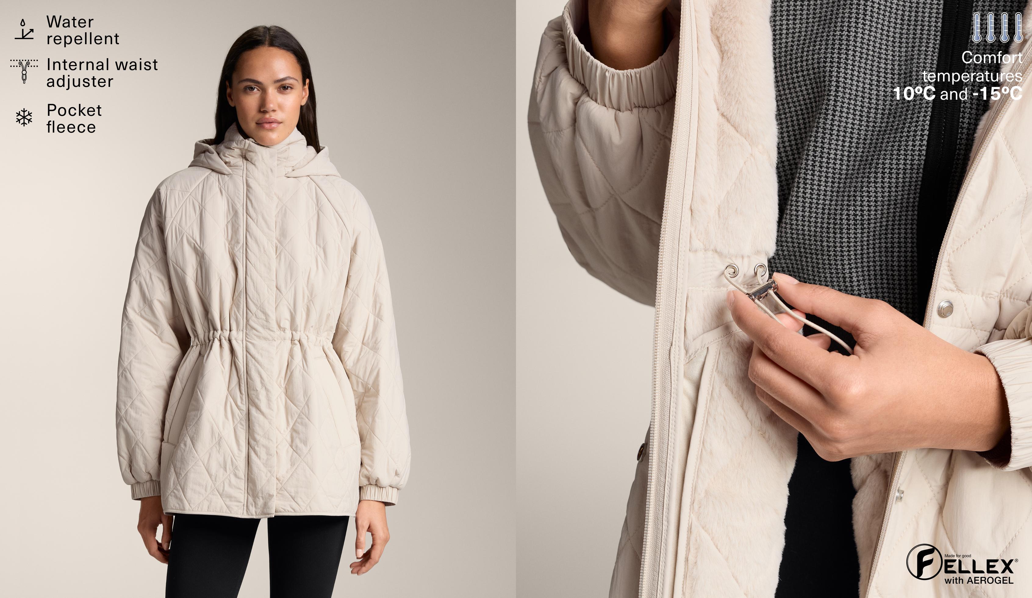 FELLEX® AEROGEL long padded jacket — PALE MINK