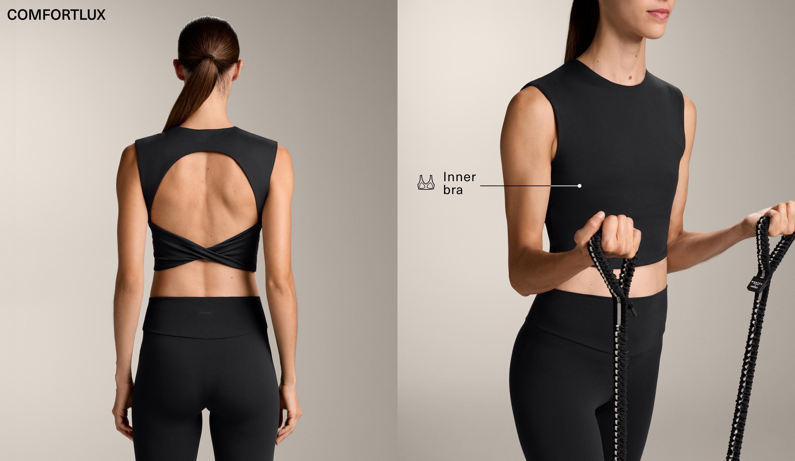 Open back twist comfortlux tank top