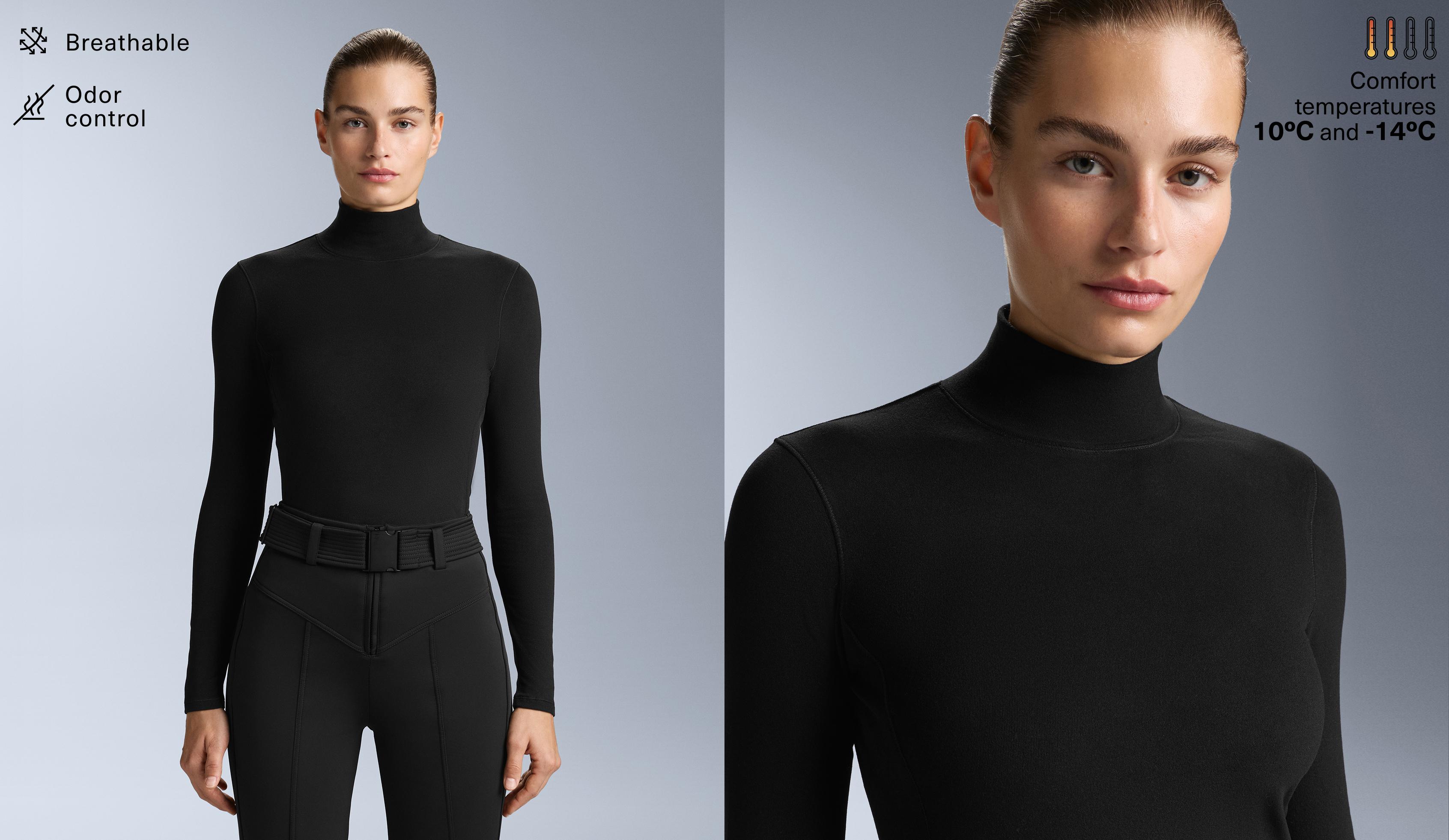 High-neck thermal base layer fleece top High-neck thermal base layer fleece top