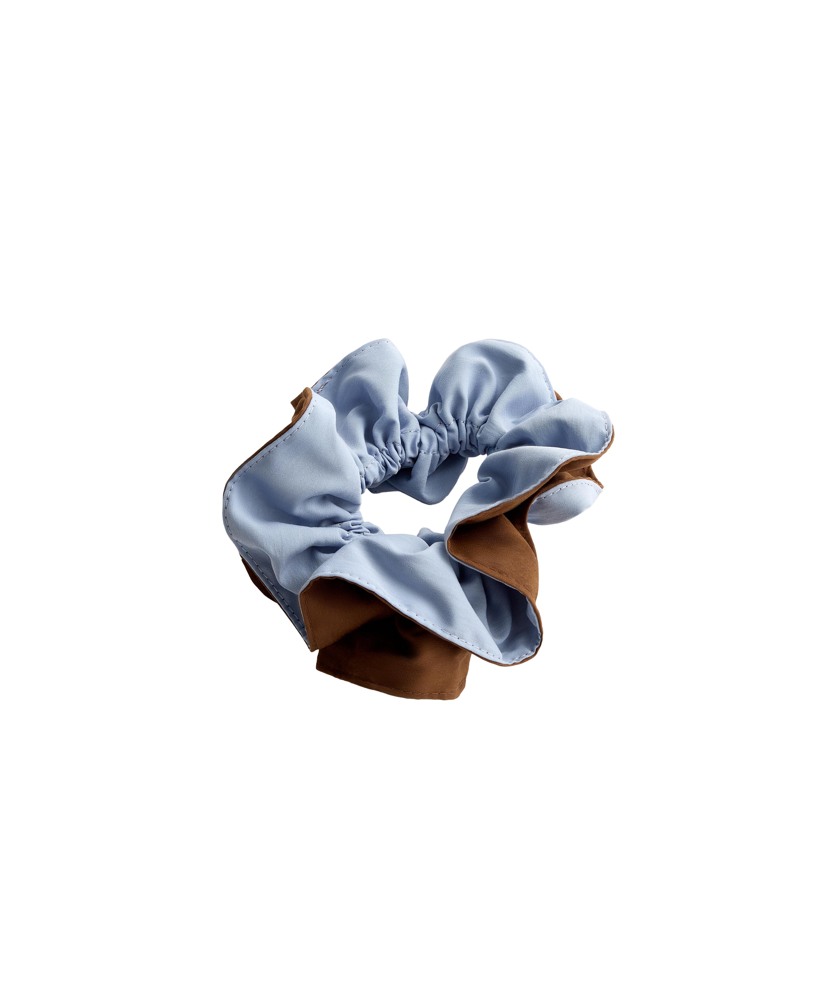 Two-tone maxi scrunchie — MID-BLUE