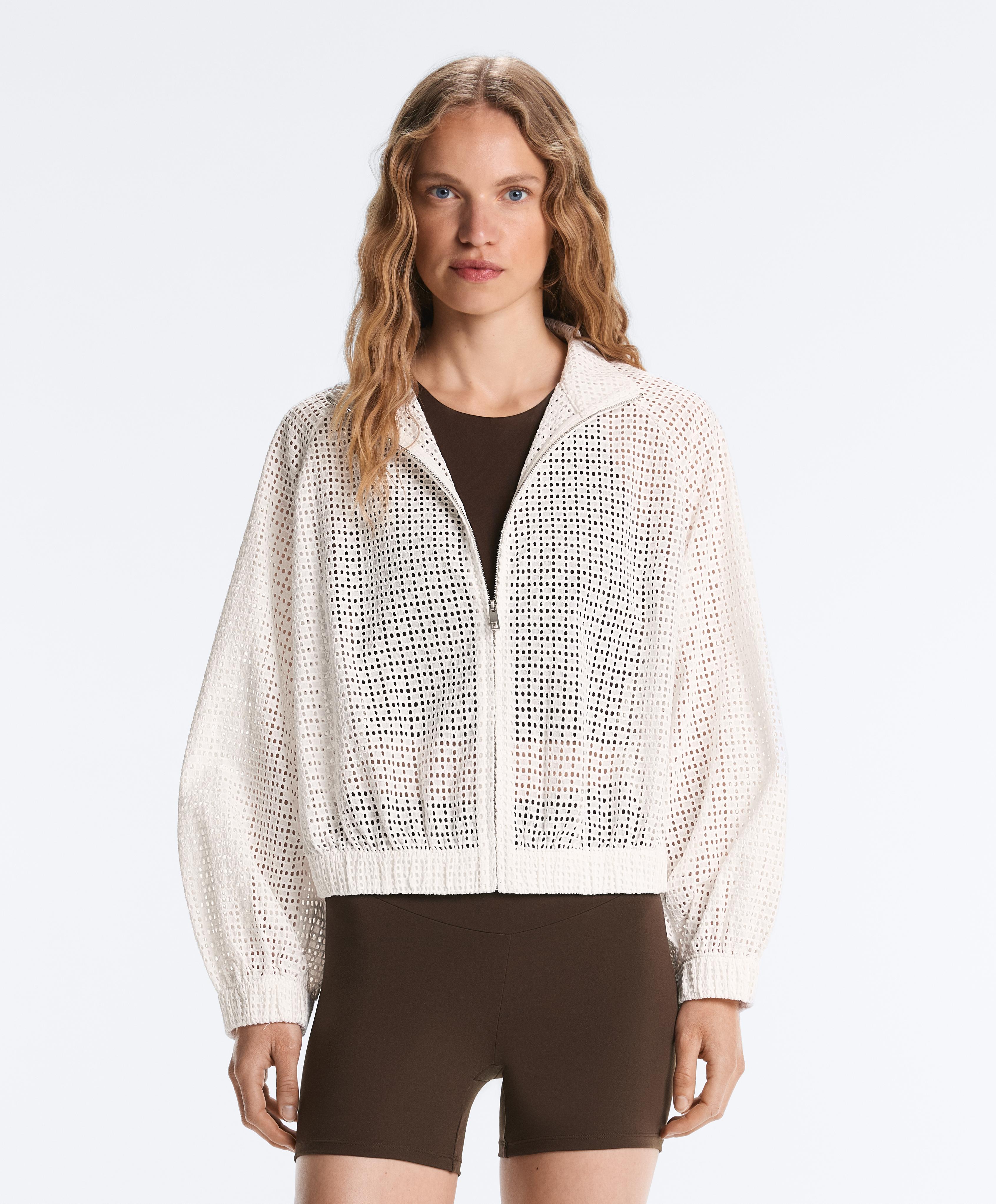 100% cotton openwork jacket — WHITE