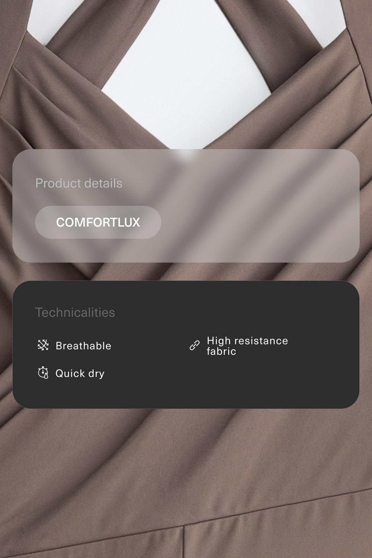 Crossover Comfortlux long flare jumpsuit — TAUPE-GREY