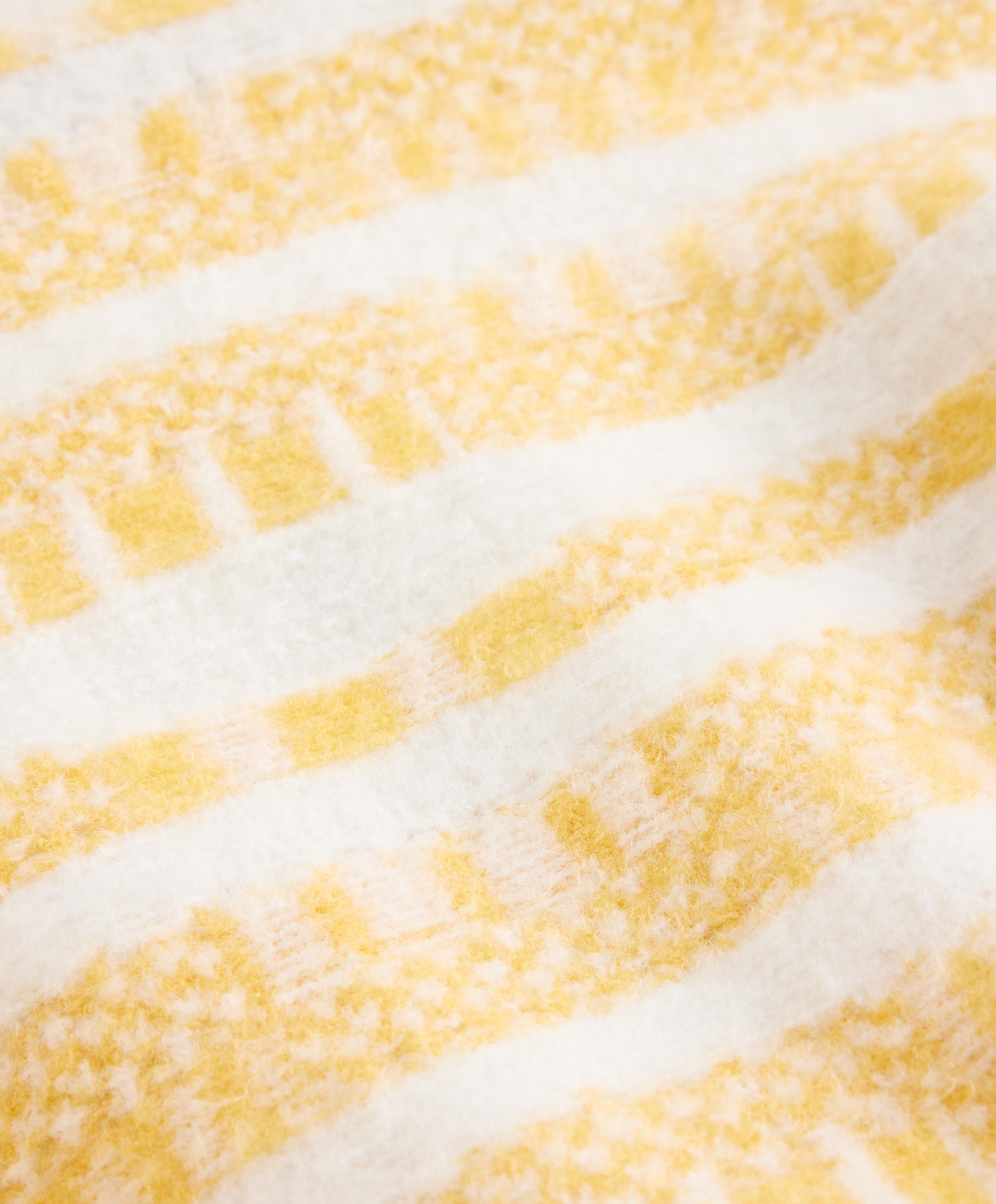 Striped jacquard knit jacket — YELLOW