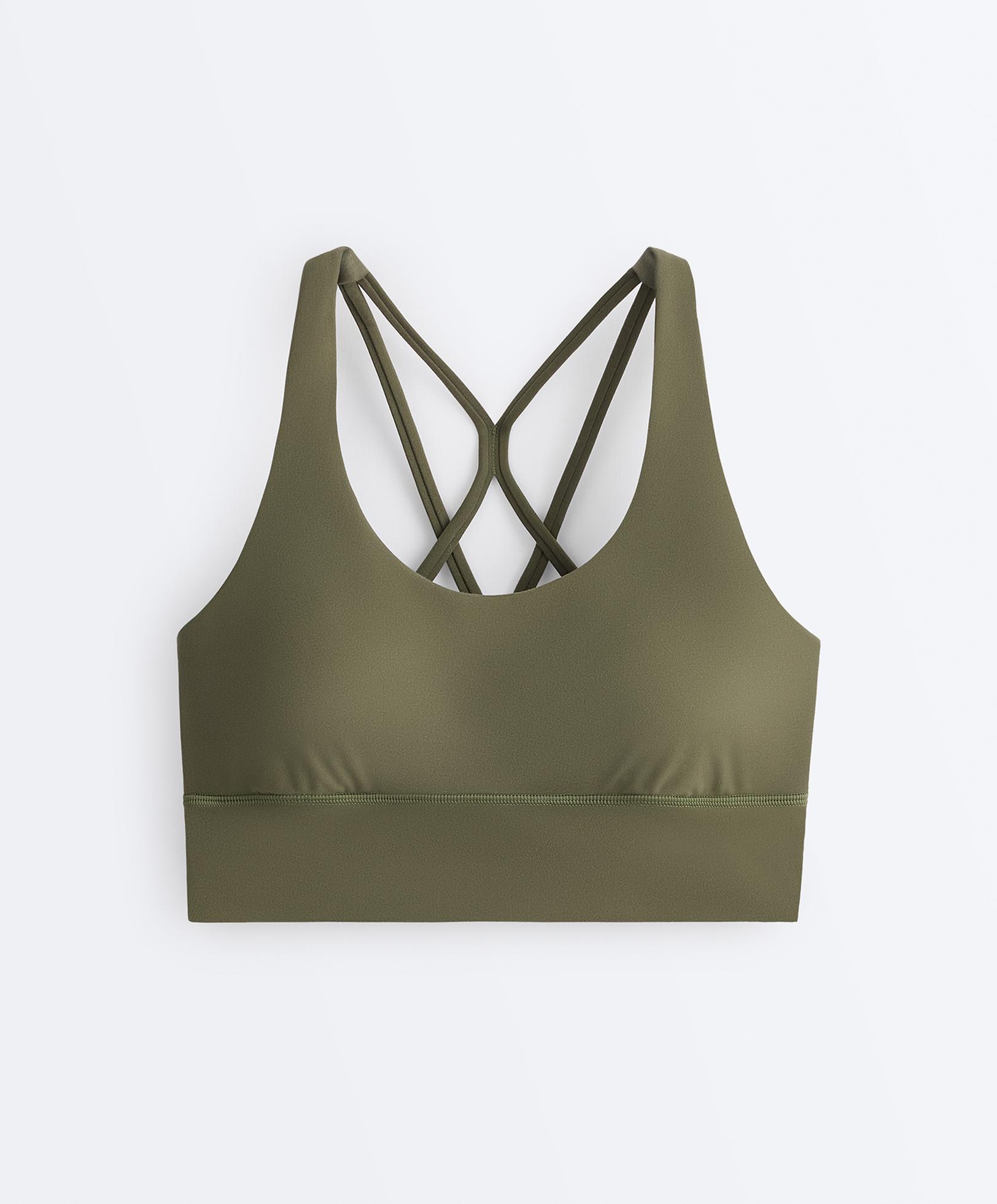 Medium-support Comfortlux sports bra with cups — KHAKI
