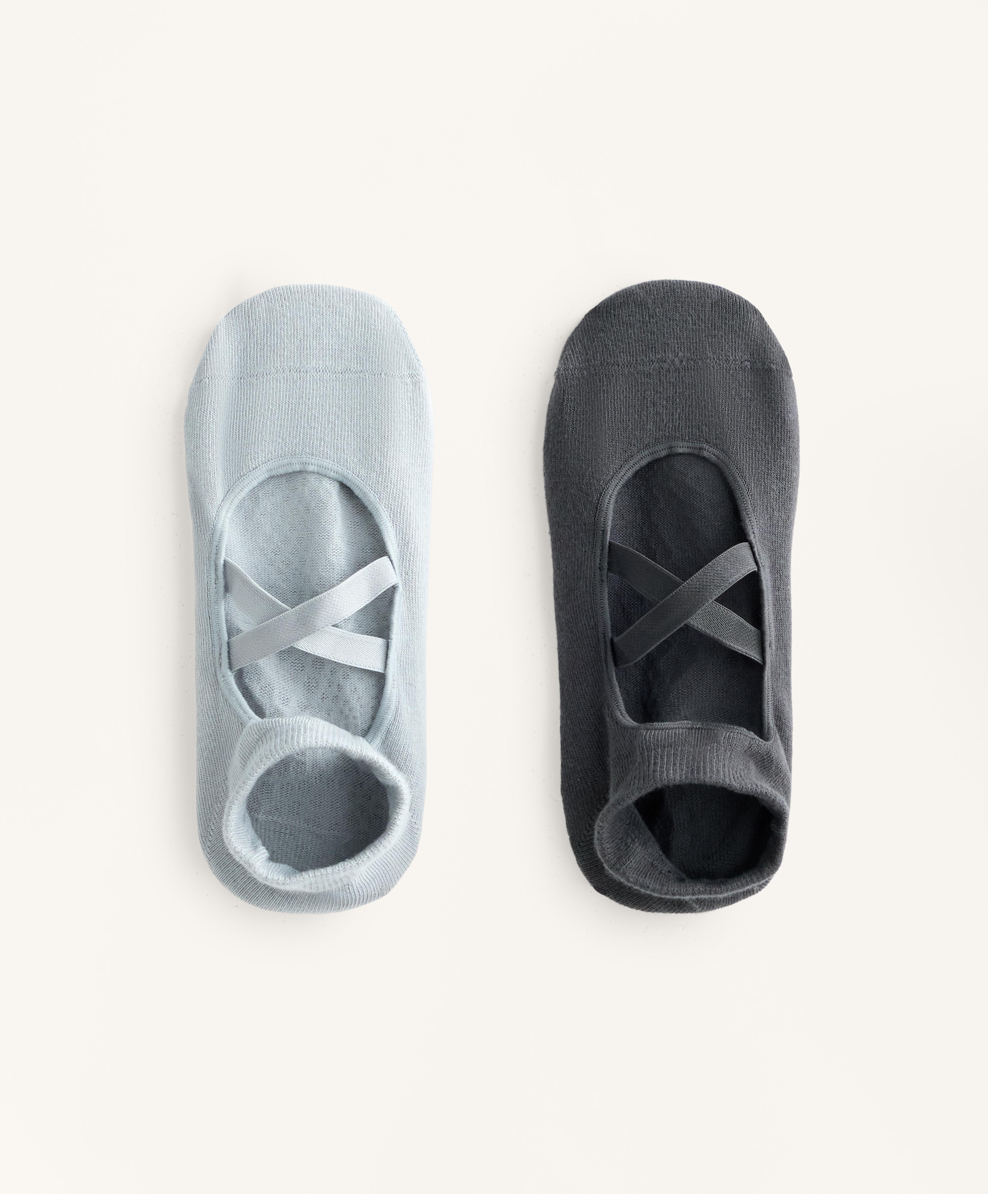 2 paia di calzini yoga e pilates in misto cotone con elastici incrociati 2 paia di calzini yoga e pilates in misto cotone con elastici incrociati