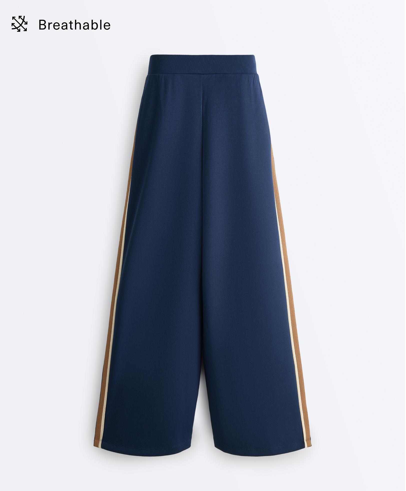 Pantalón recto cinta lateral twill