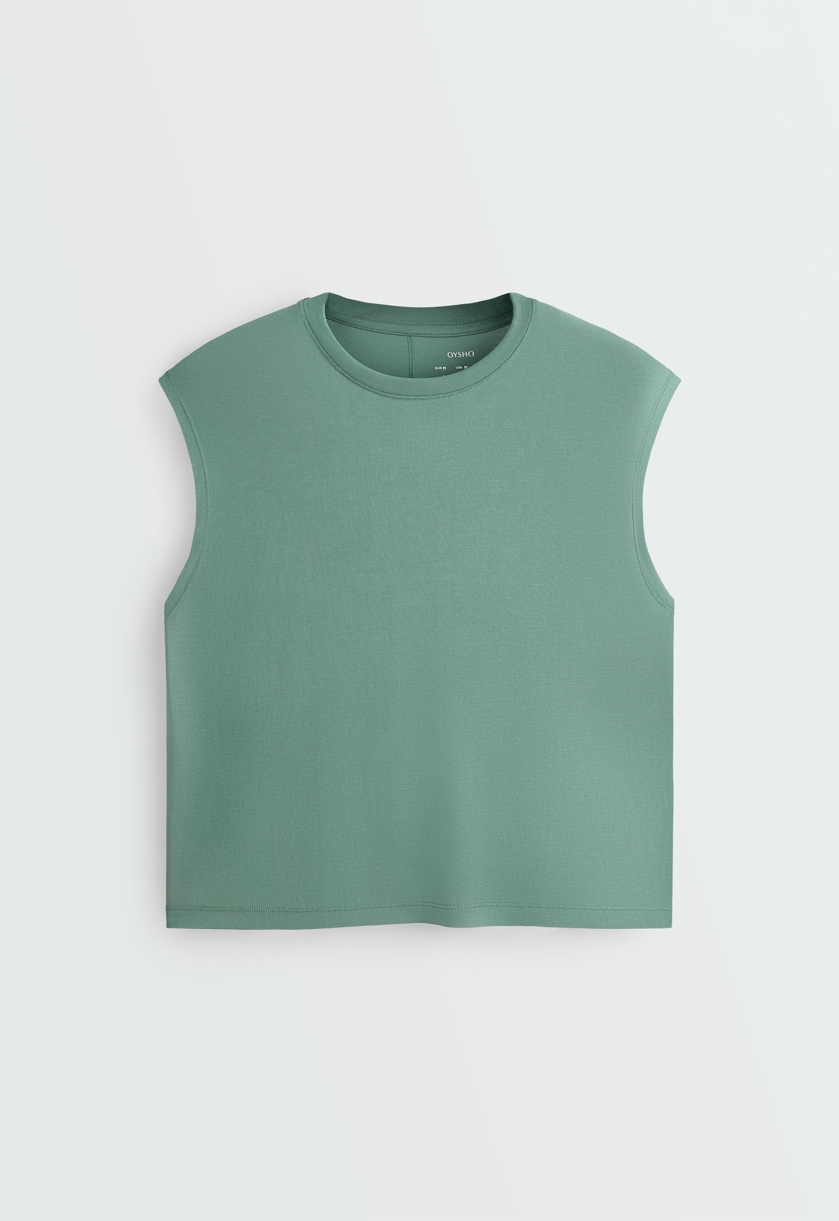 Modal blend sleeveless T-shirt — GREEN