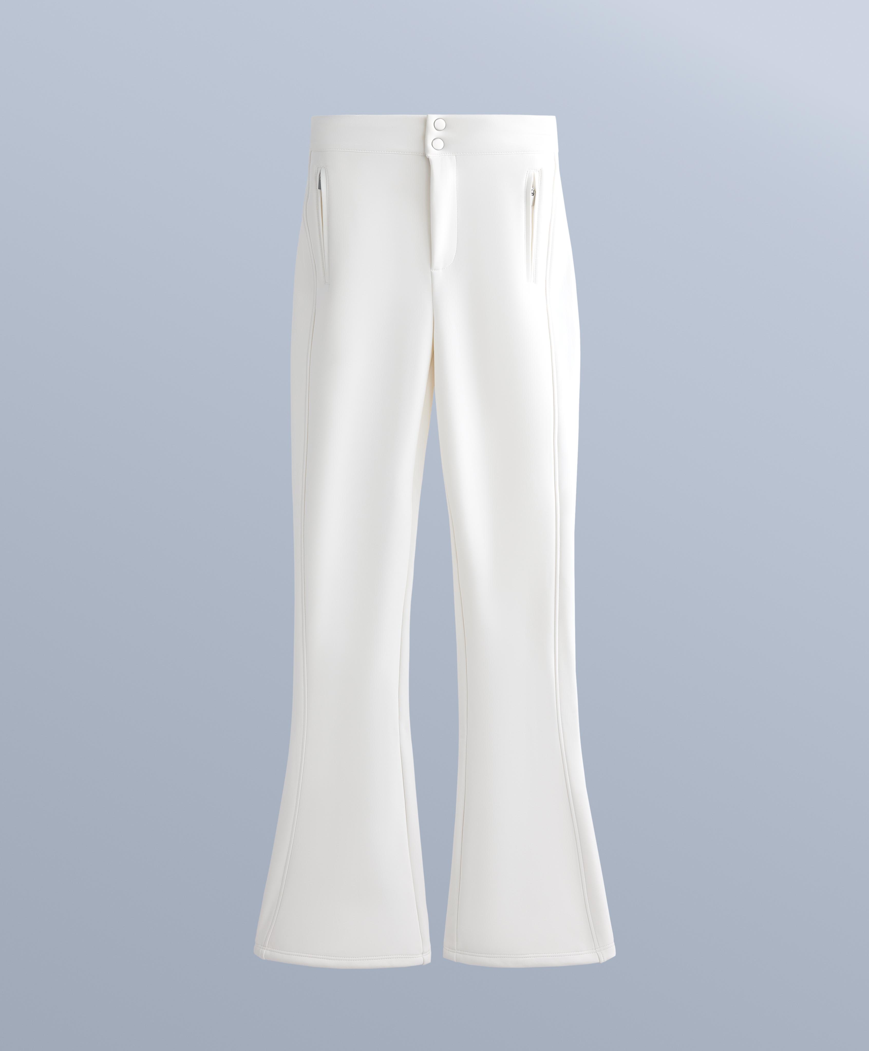 Water-resistant full length flare stretch SKI trousers — WHITE 