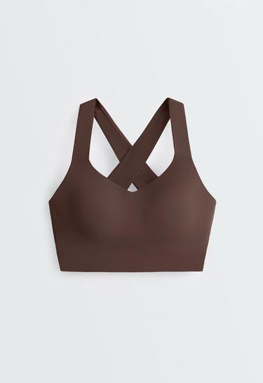 Medium-support Light Touch crossover bra — BROWN 6