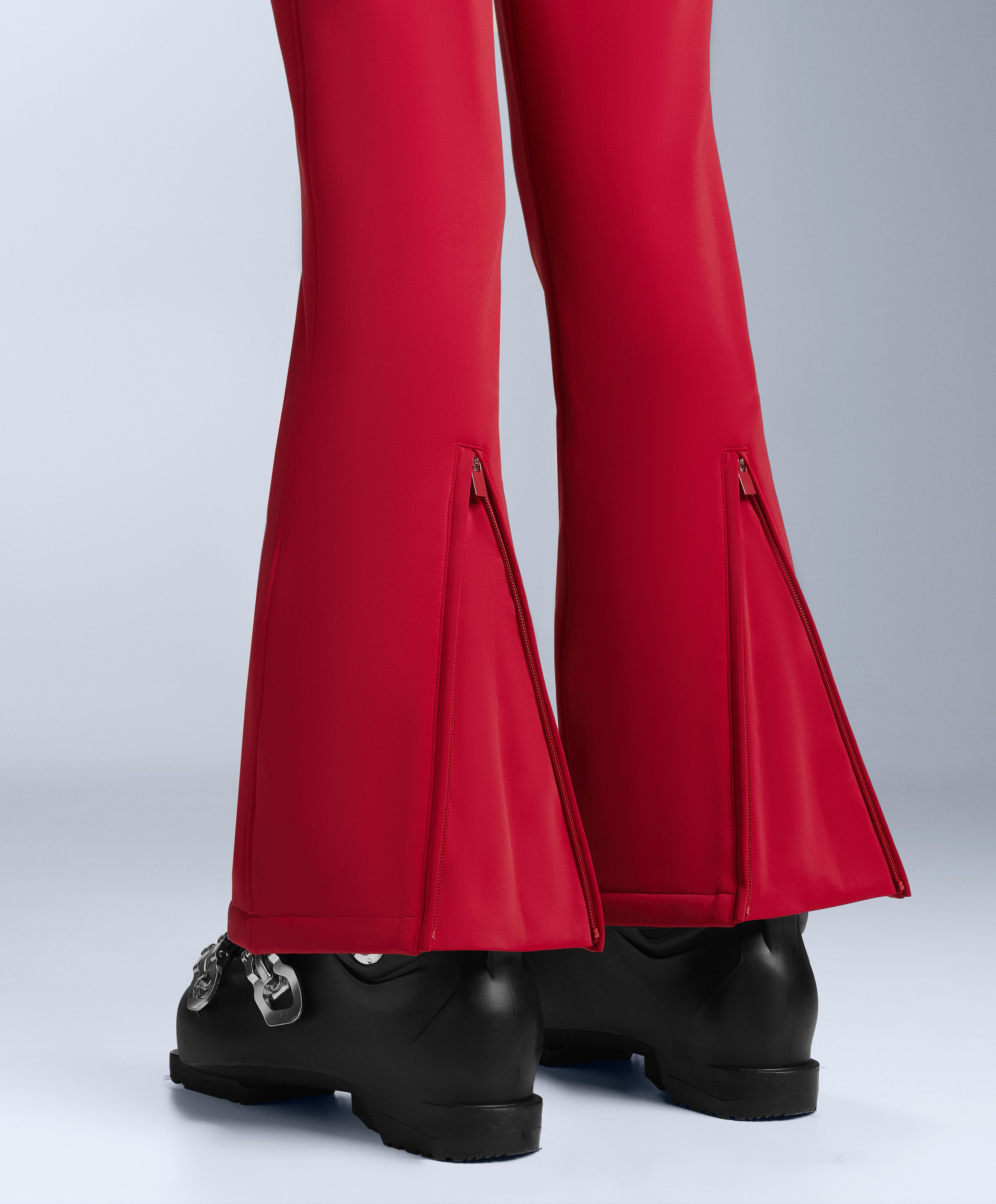 Water-resistant fitted stretch SKI jumpsuit — RED