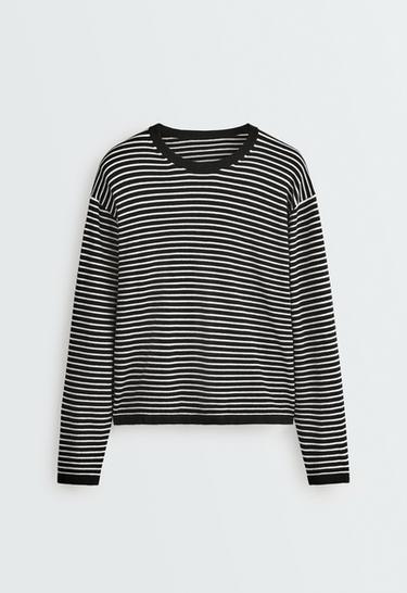 Fine striped knit jumper — BLACK 5