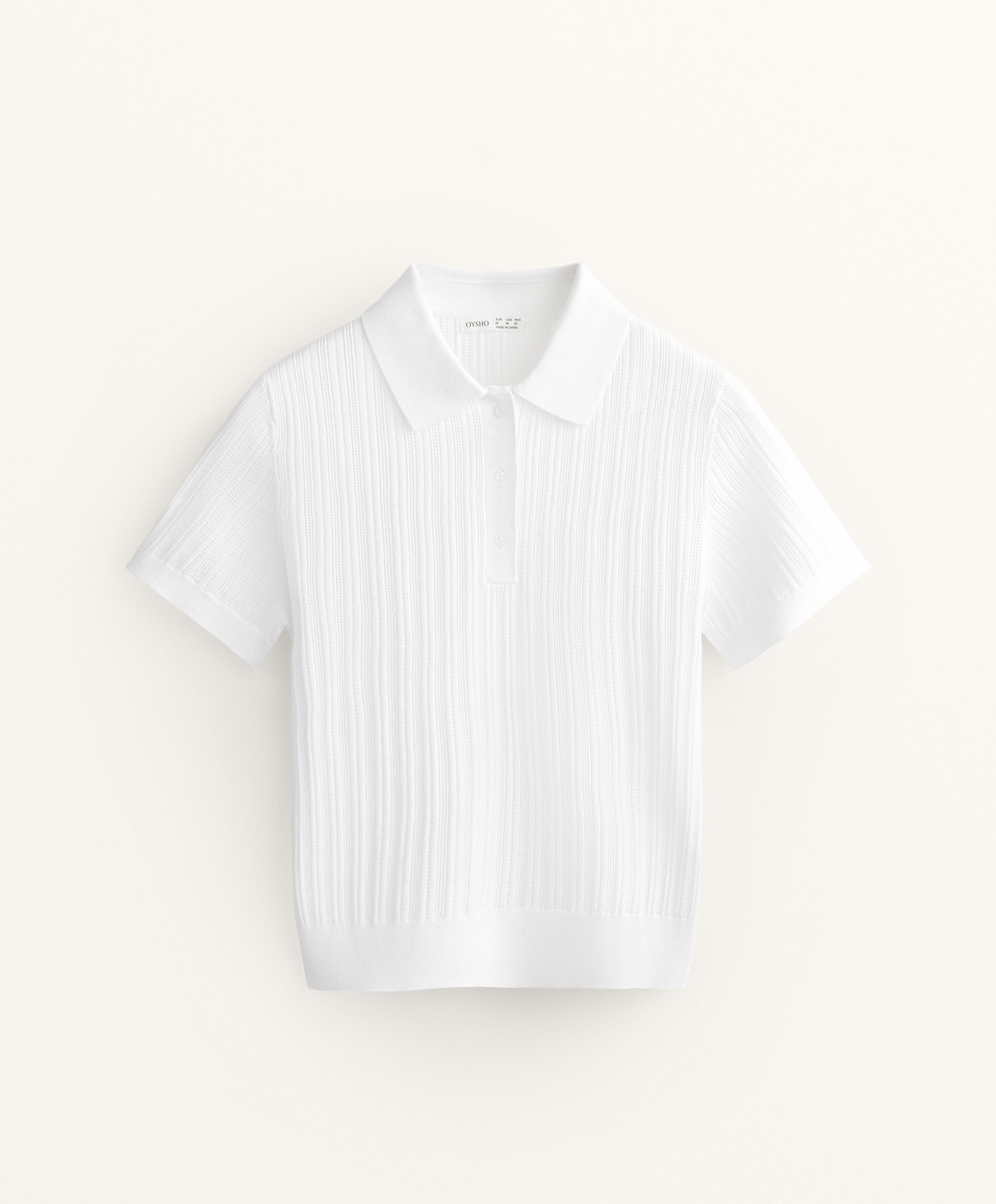 Polo en maille pointelle