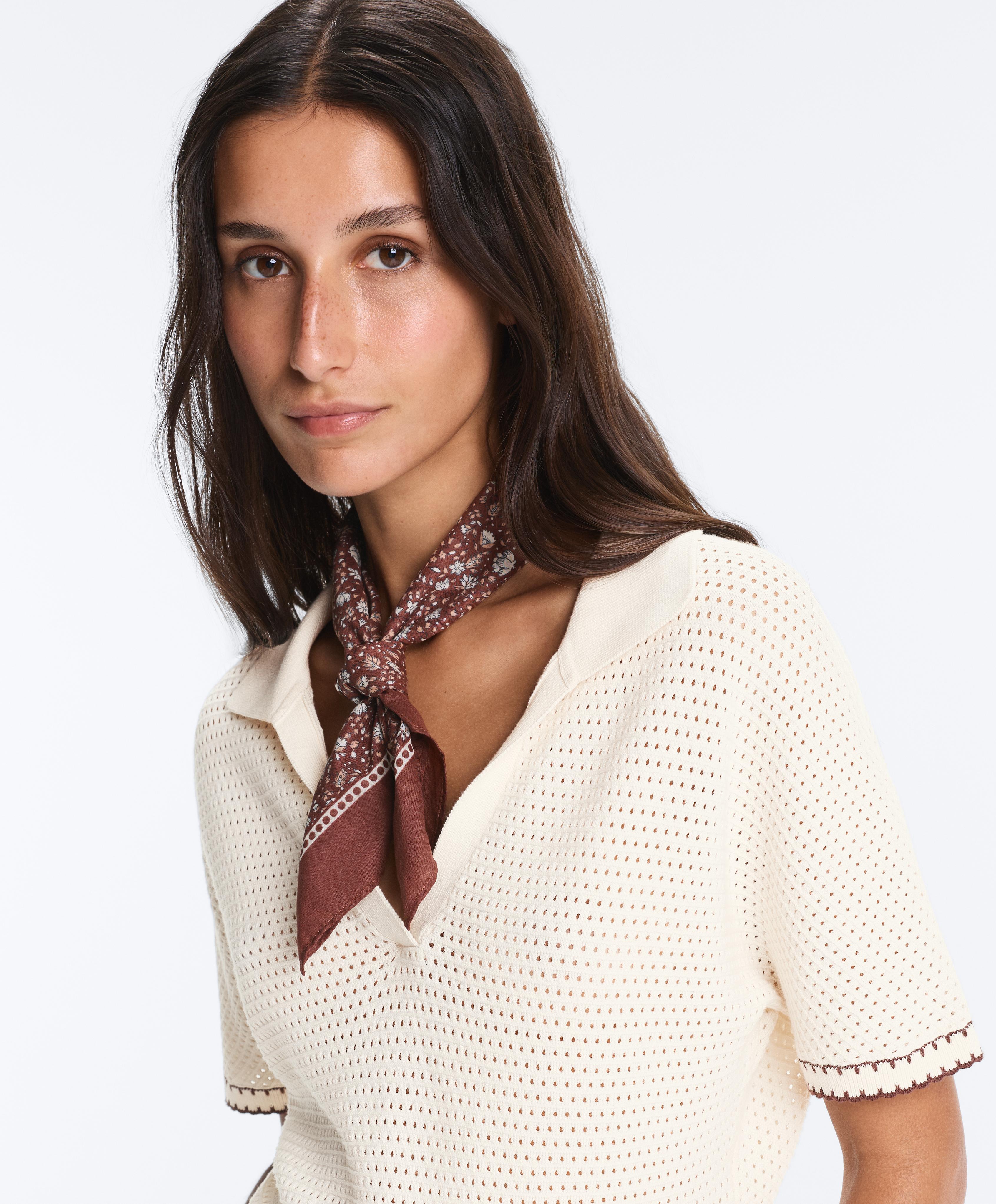 Floral 100% cotton bandana — BURNT ORANGE