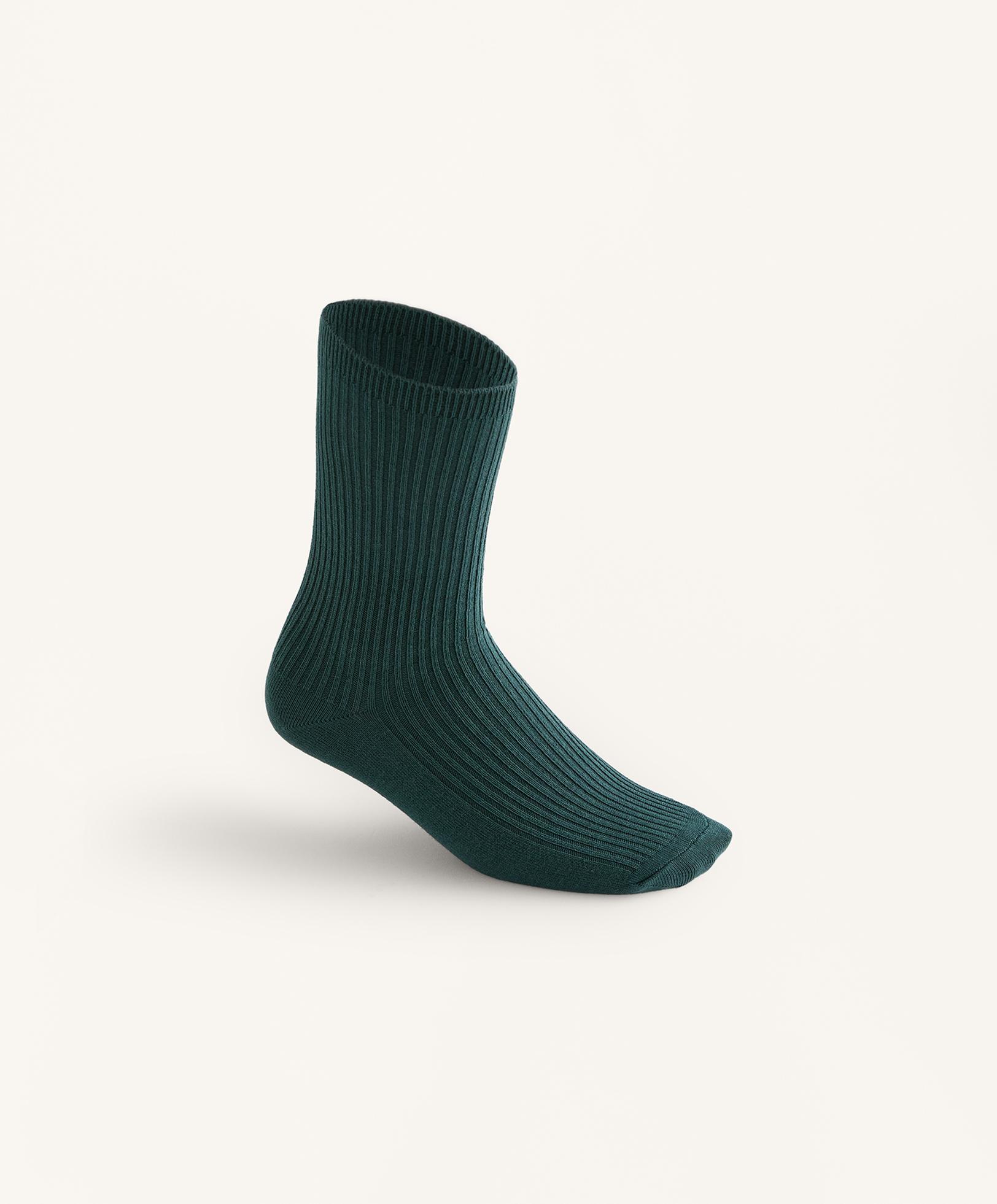5 pairs of cotton blend classic socks — SEA GREEN