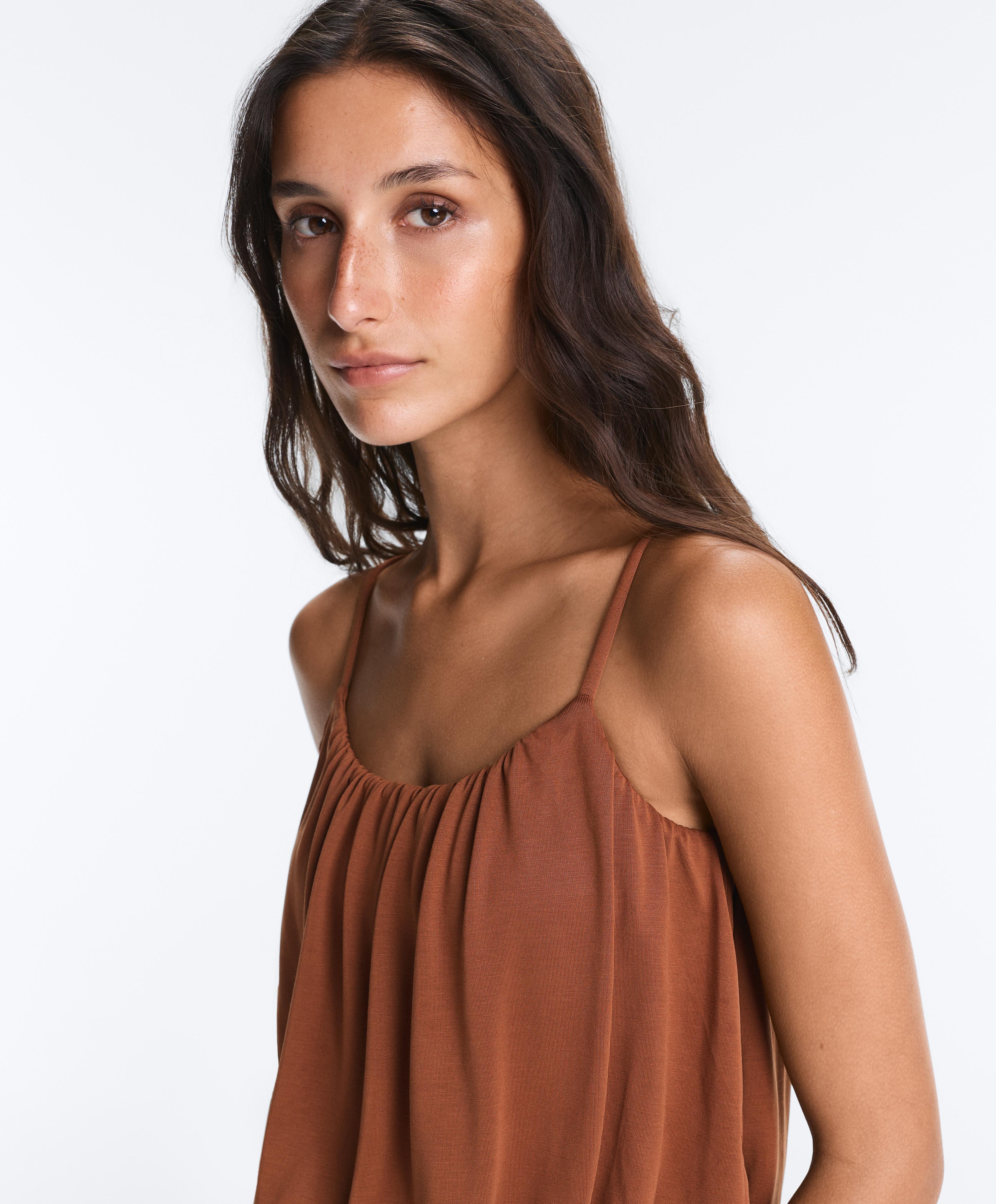 Modal blend strappy top — TERRACOTTA