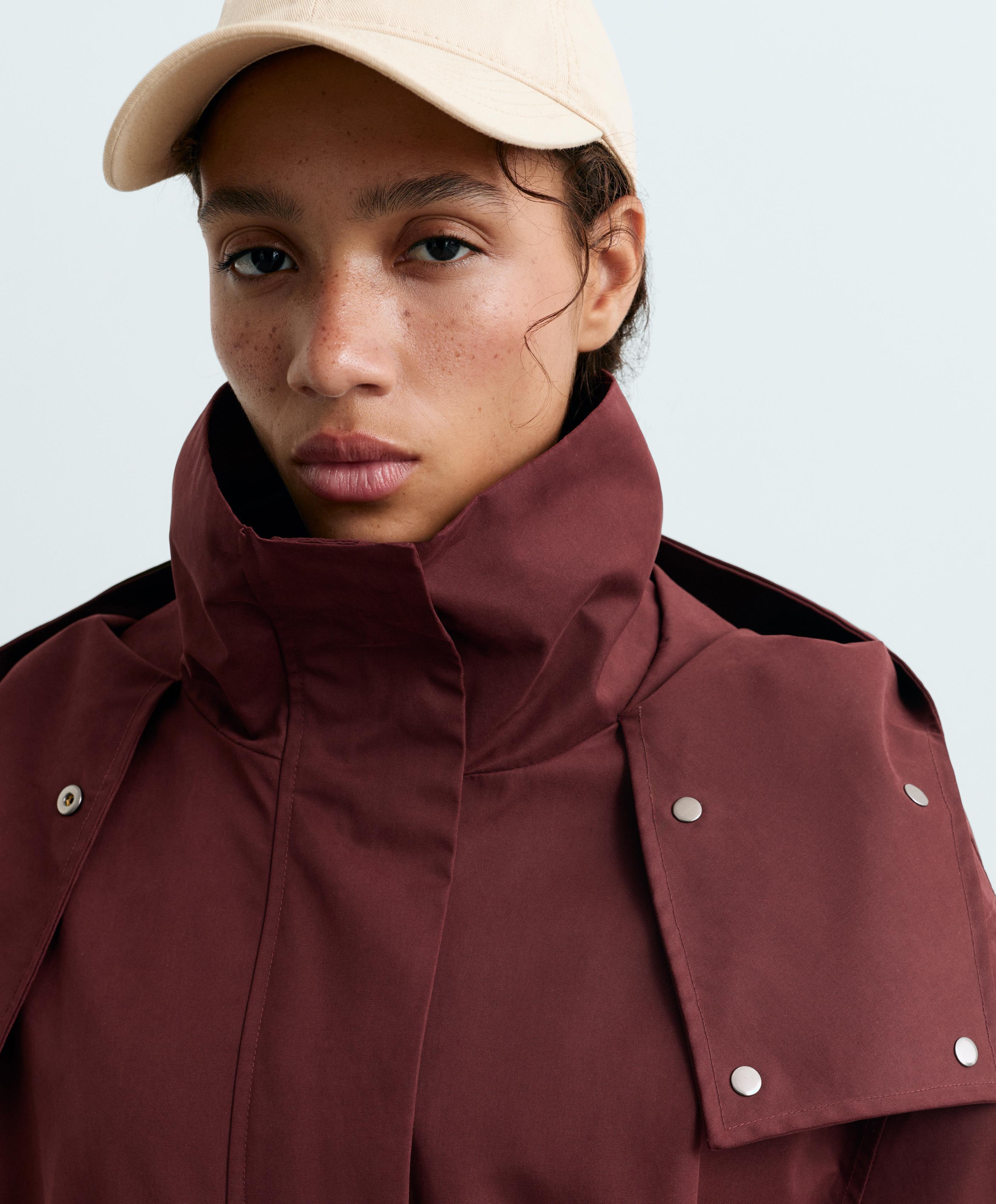 A-line 10k waterproof cotton jacket — MAROON