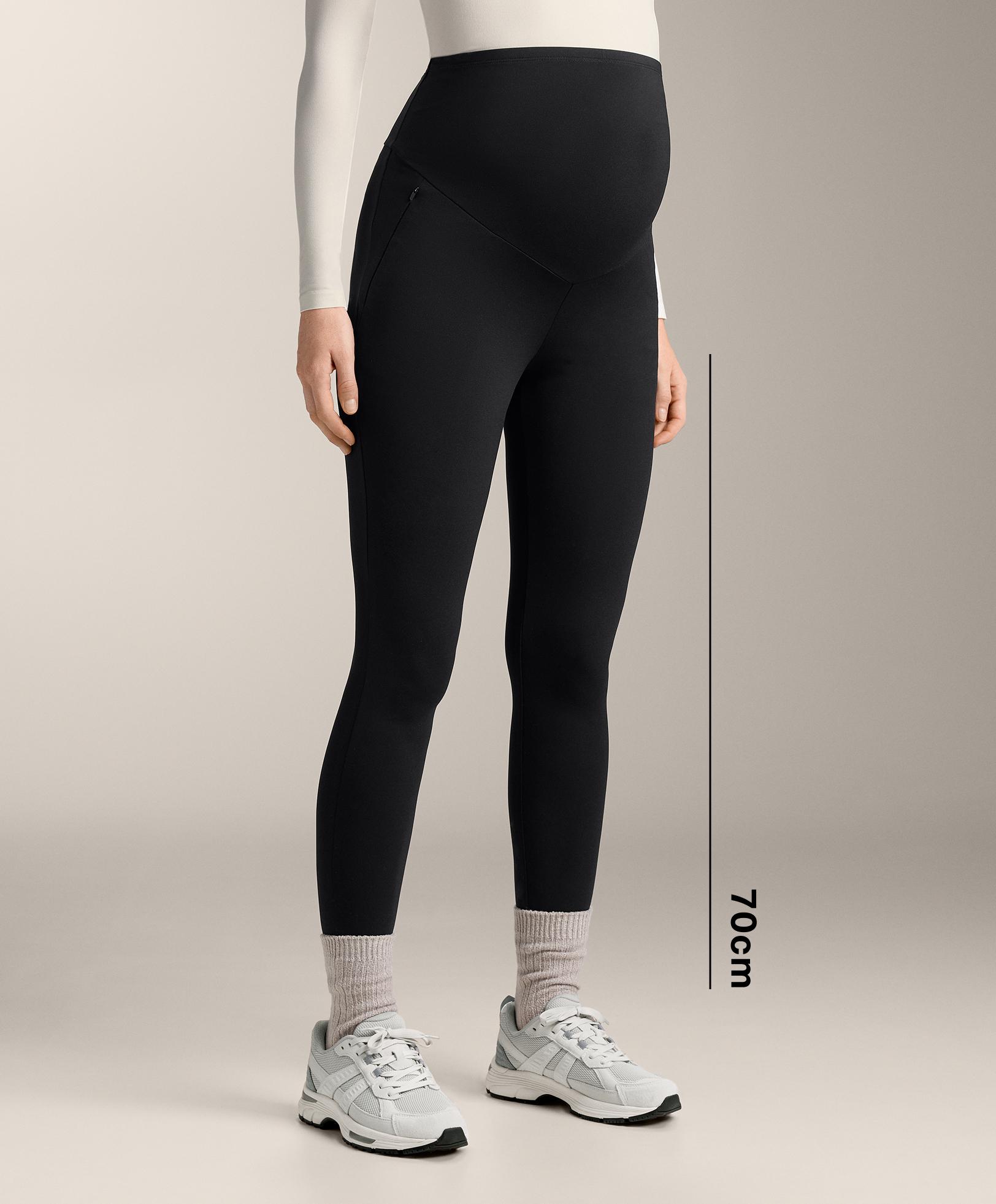 70cm warm maternity ankle-length leggings — BLACK