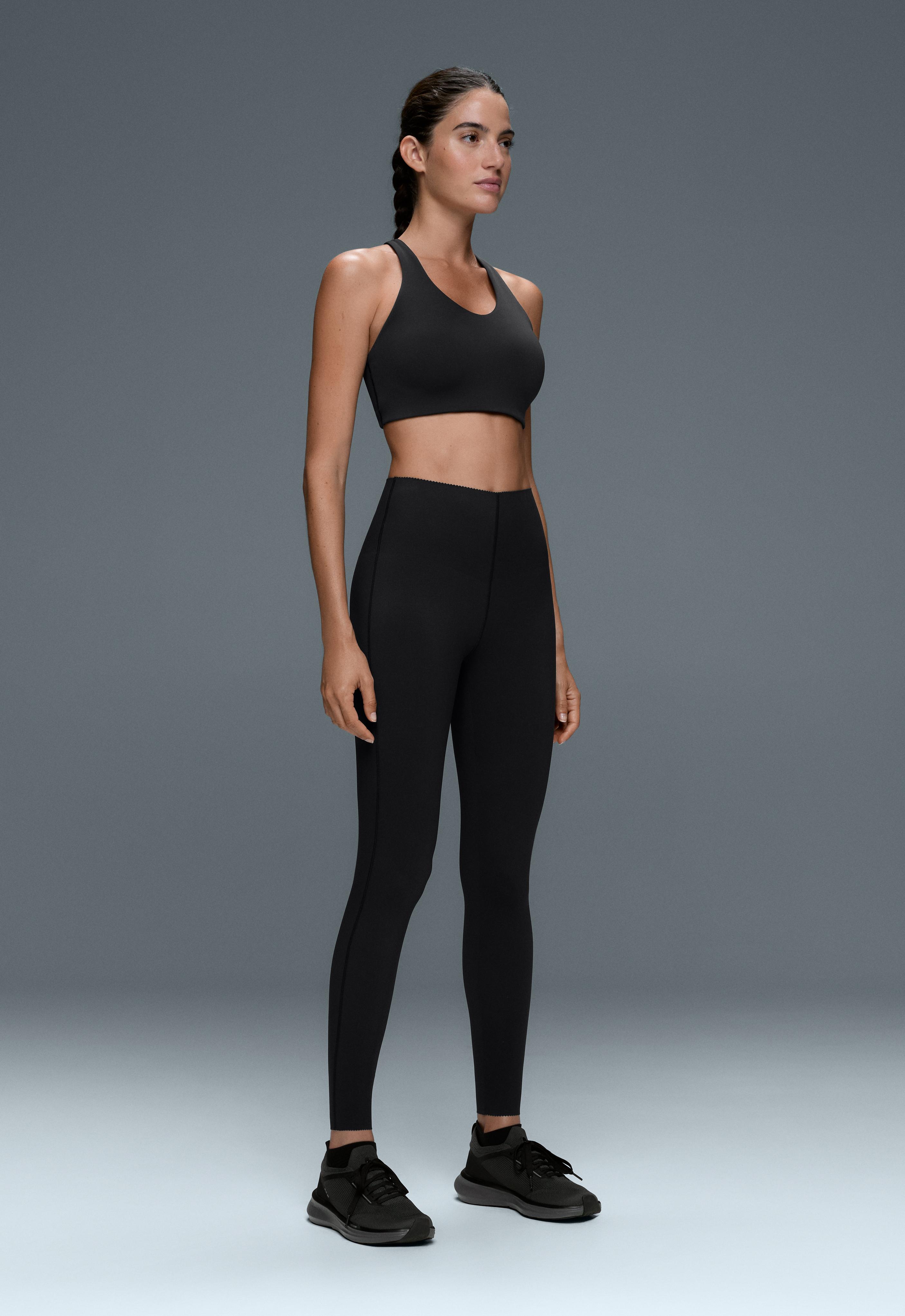 High-waisted Extra Compressive core control ankle-length leggings — BLACK