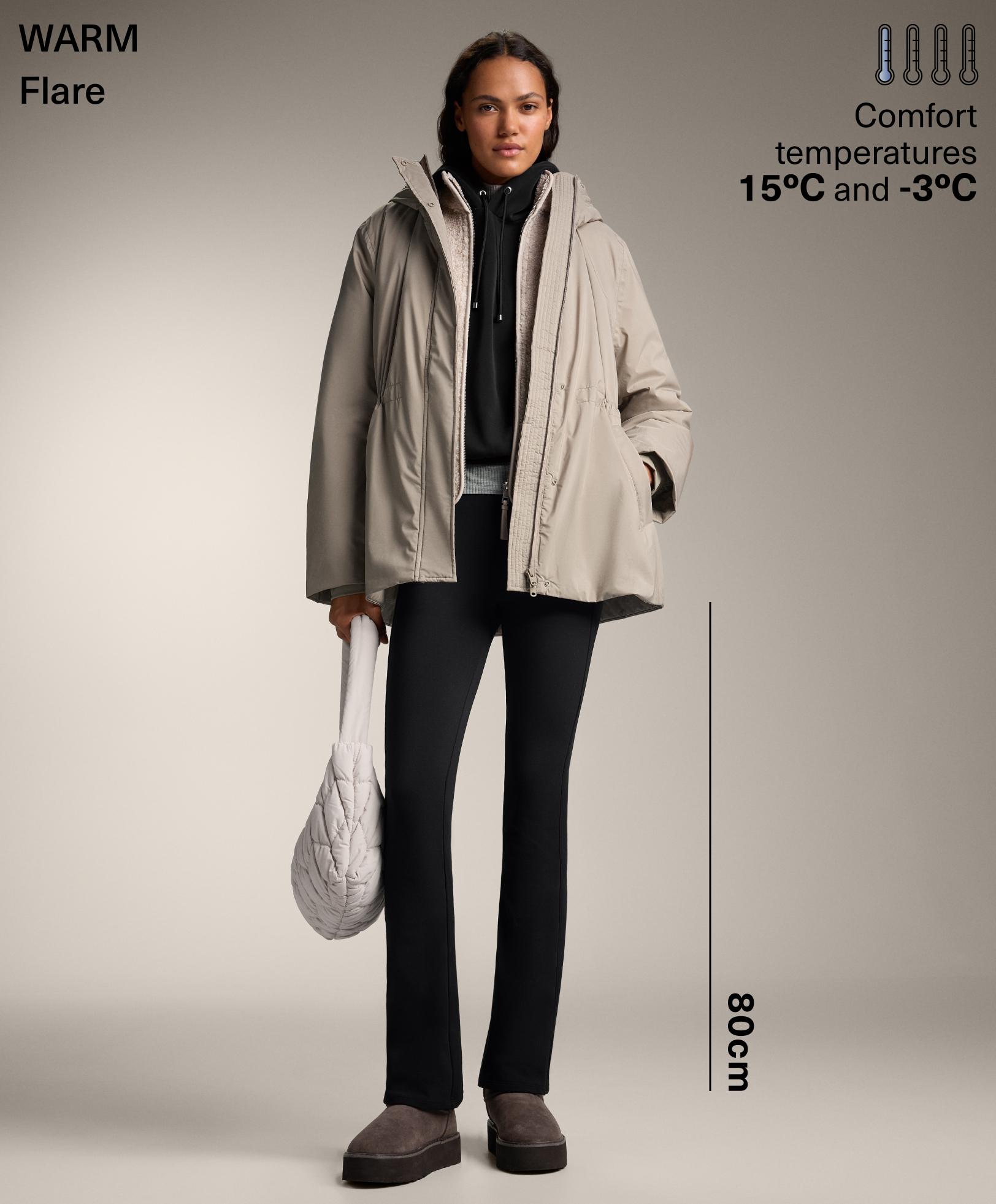 Pantalon flare taille haute warm à poches Pantalon flare taille haute warm à poches