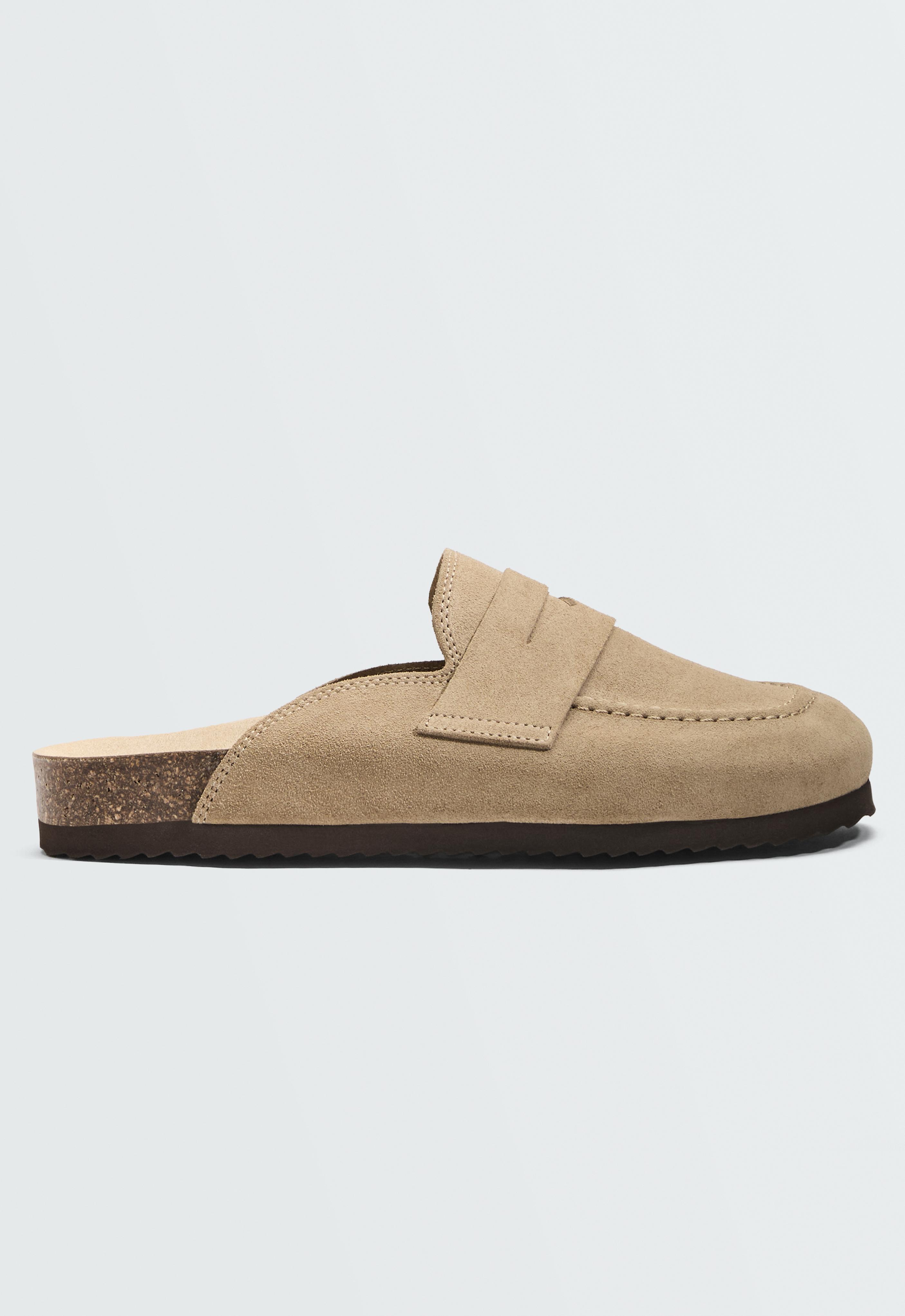 Split-leather mules — SAND