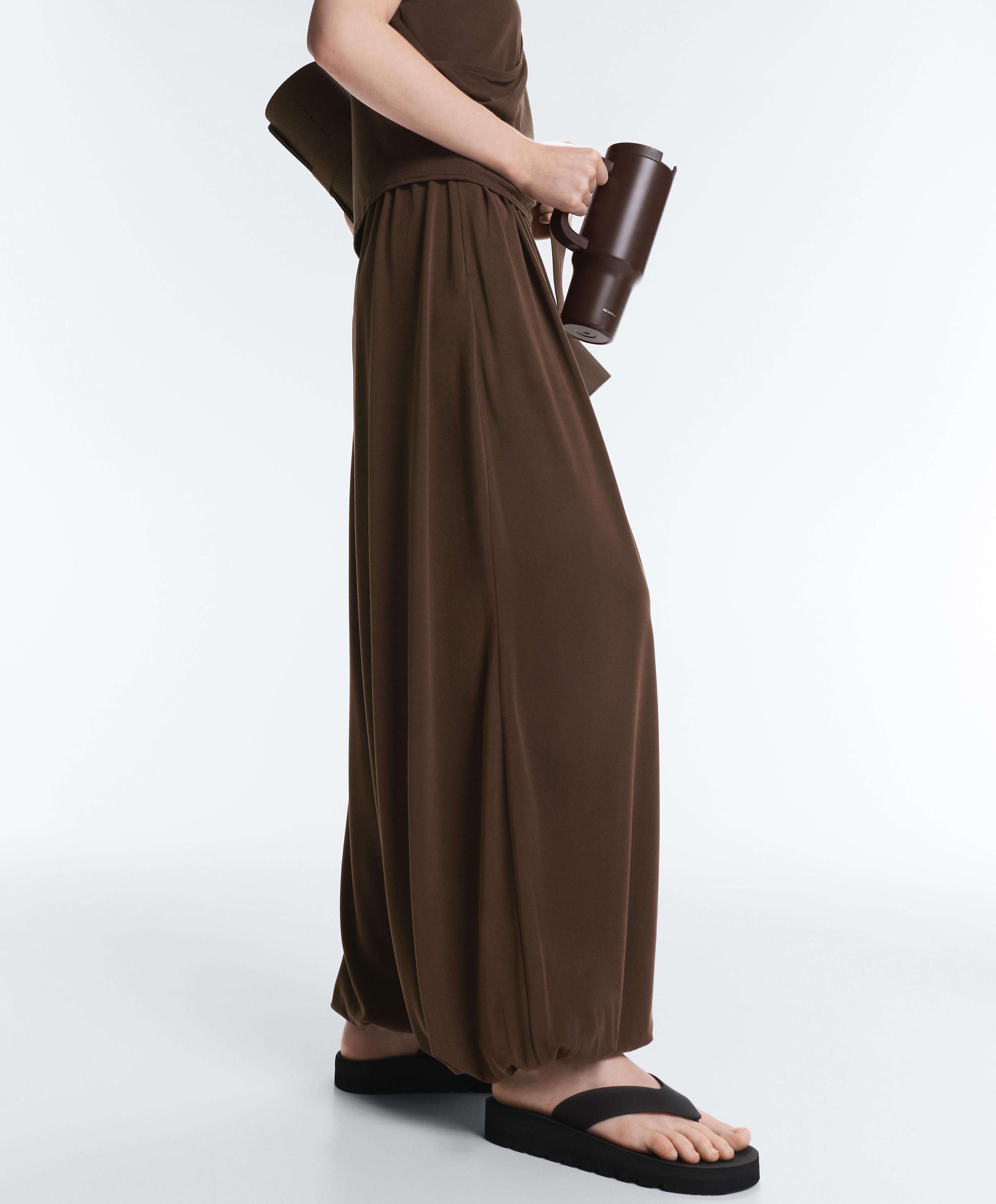 Modal-blend soft-touch joggers — DARK BROWN