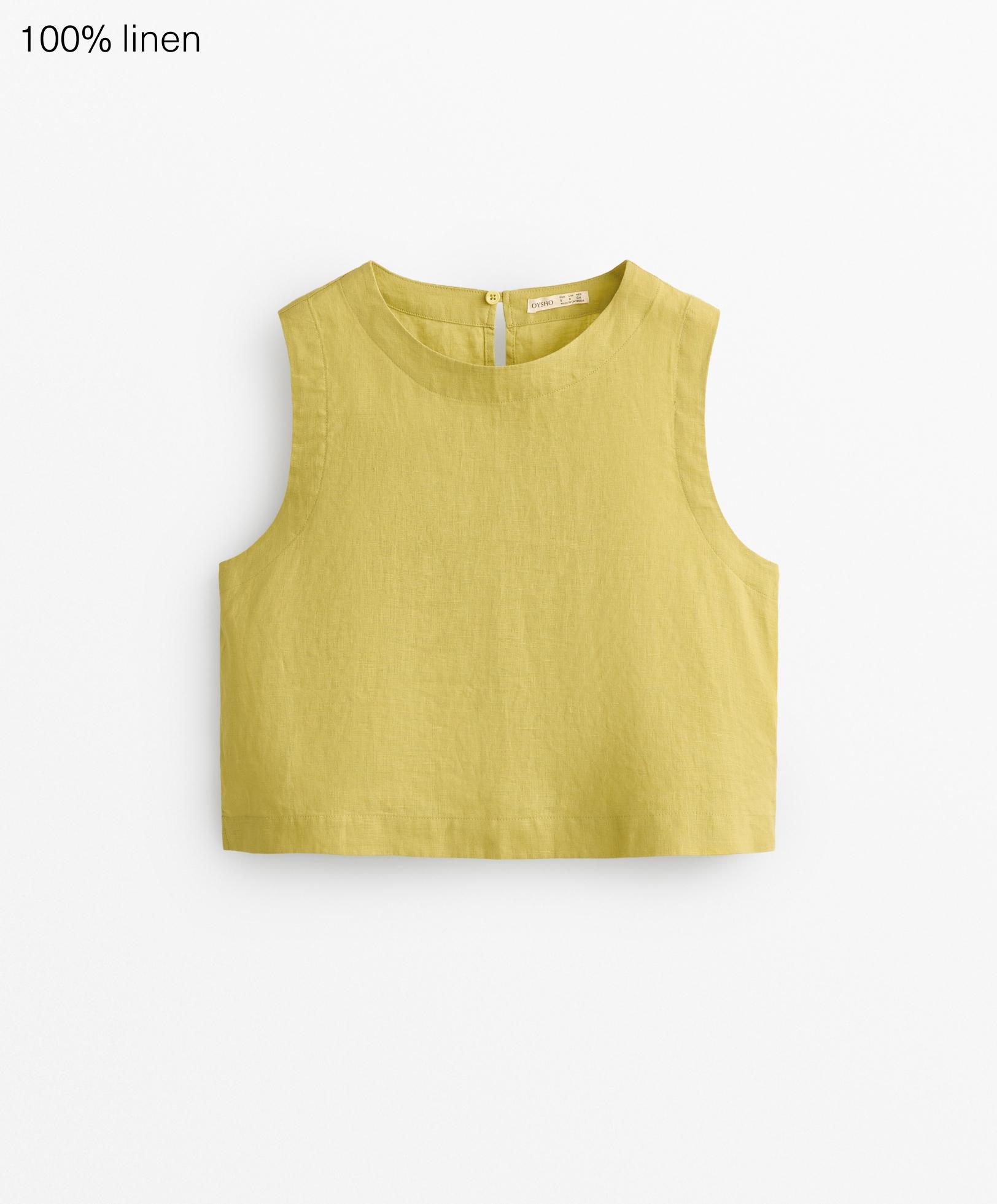 100% linen sleeveless top - Sale