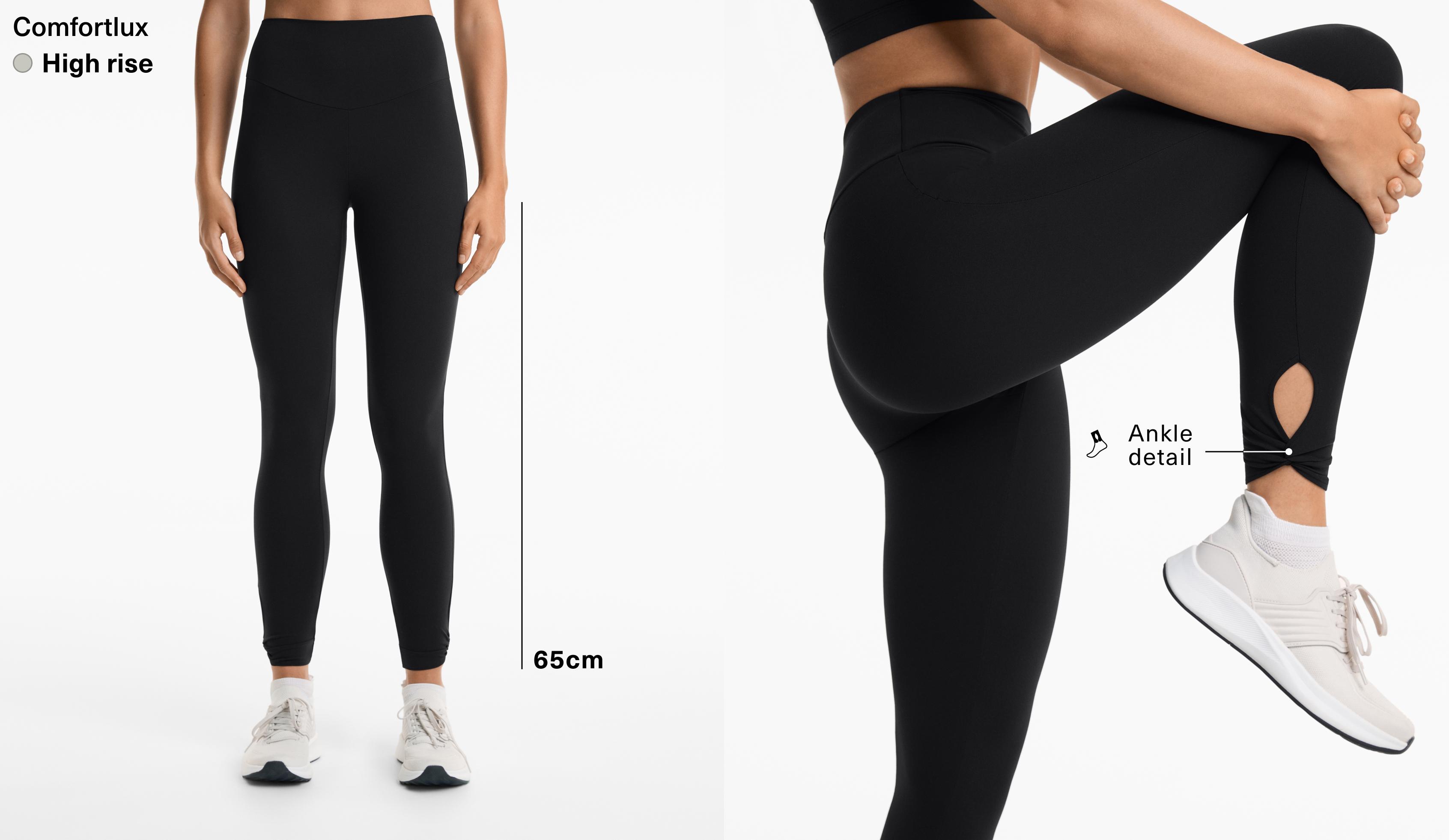 Knöchellange Comfortlux High Rise Leggings mit Knoten, 65 cm