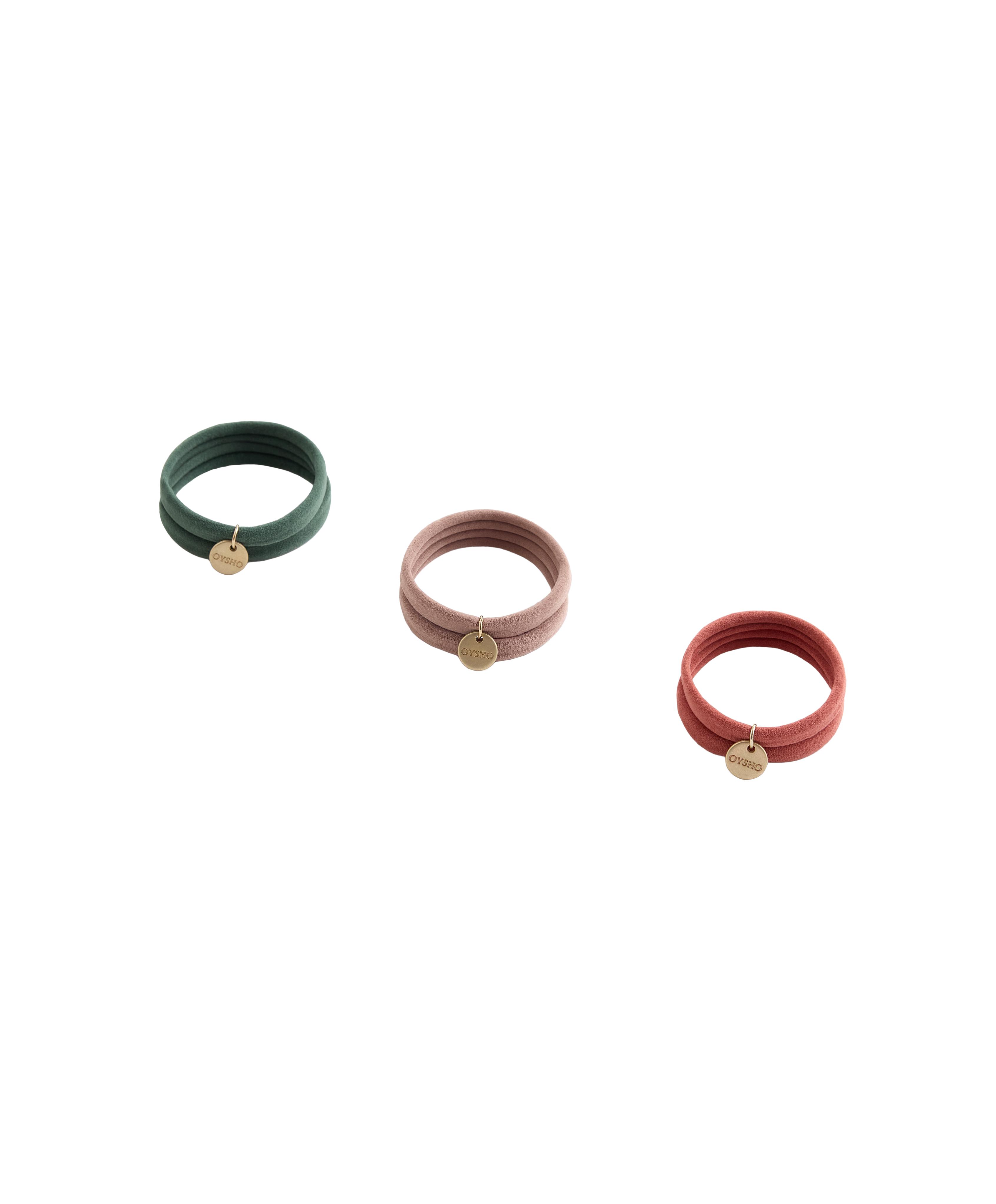 6 Oysho plaque hair ties — ORANGE