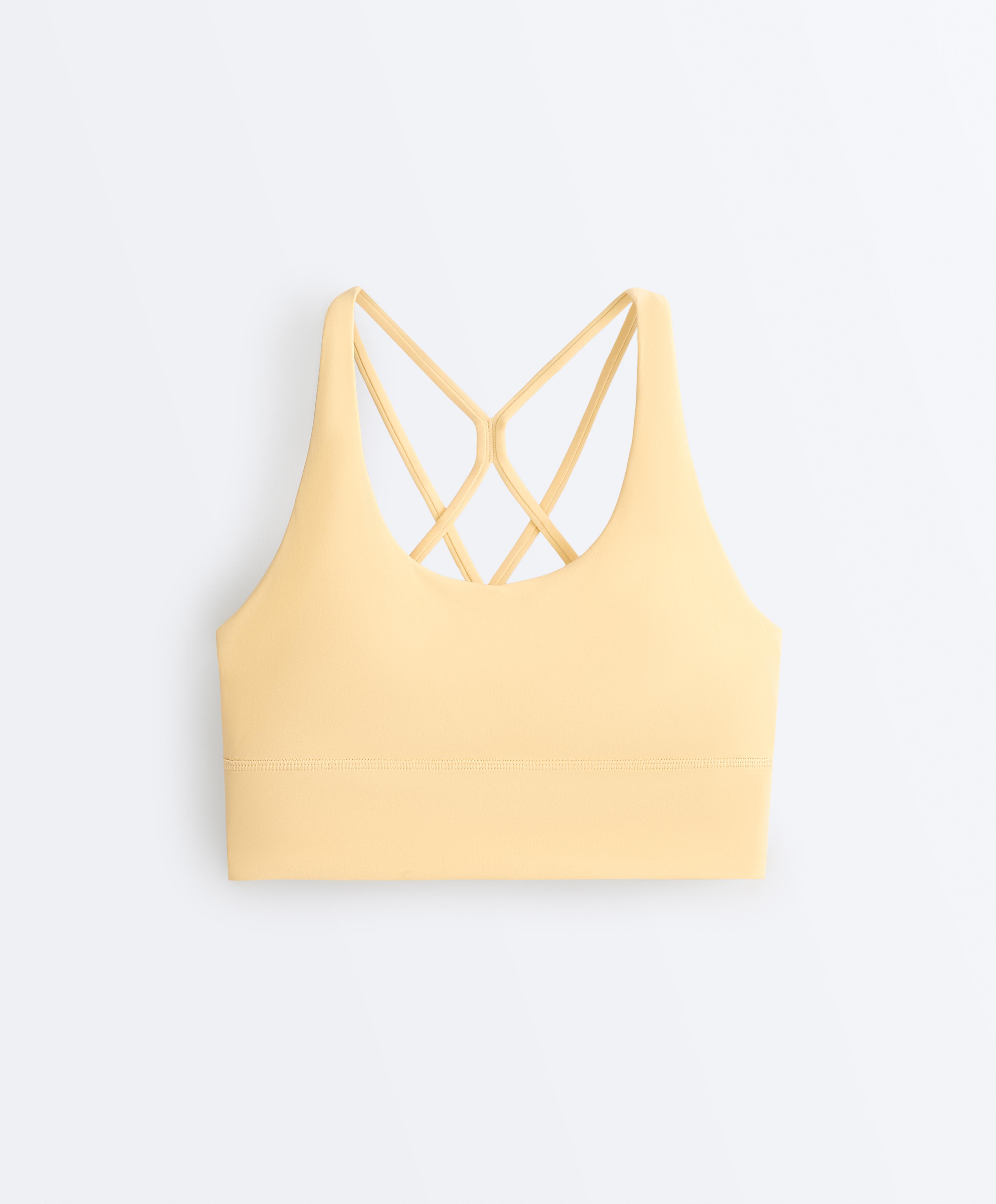 Medium-support Comfortlux sports bra with cups — PALE YELLOW