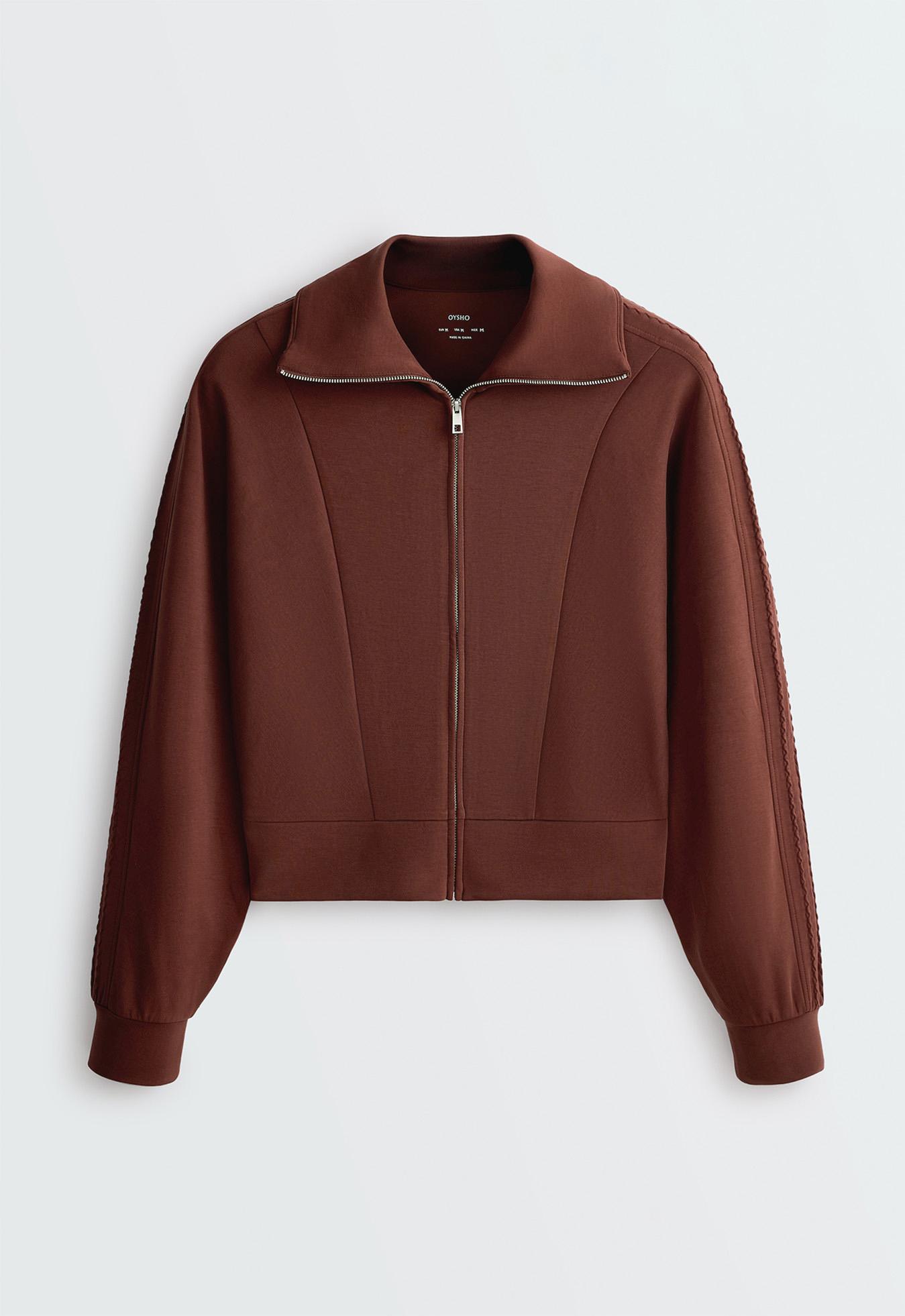 Soft-touch modal bomber jacket — TERRACOTTA