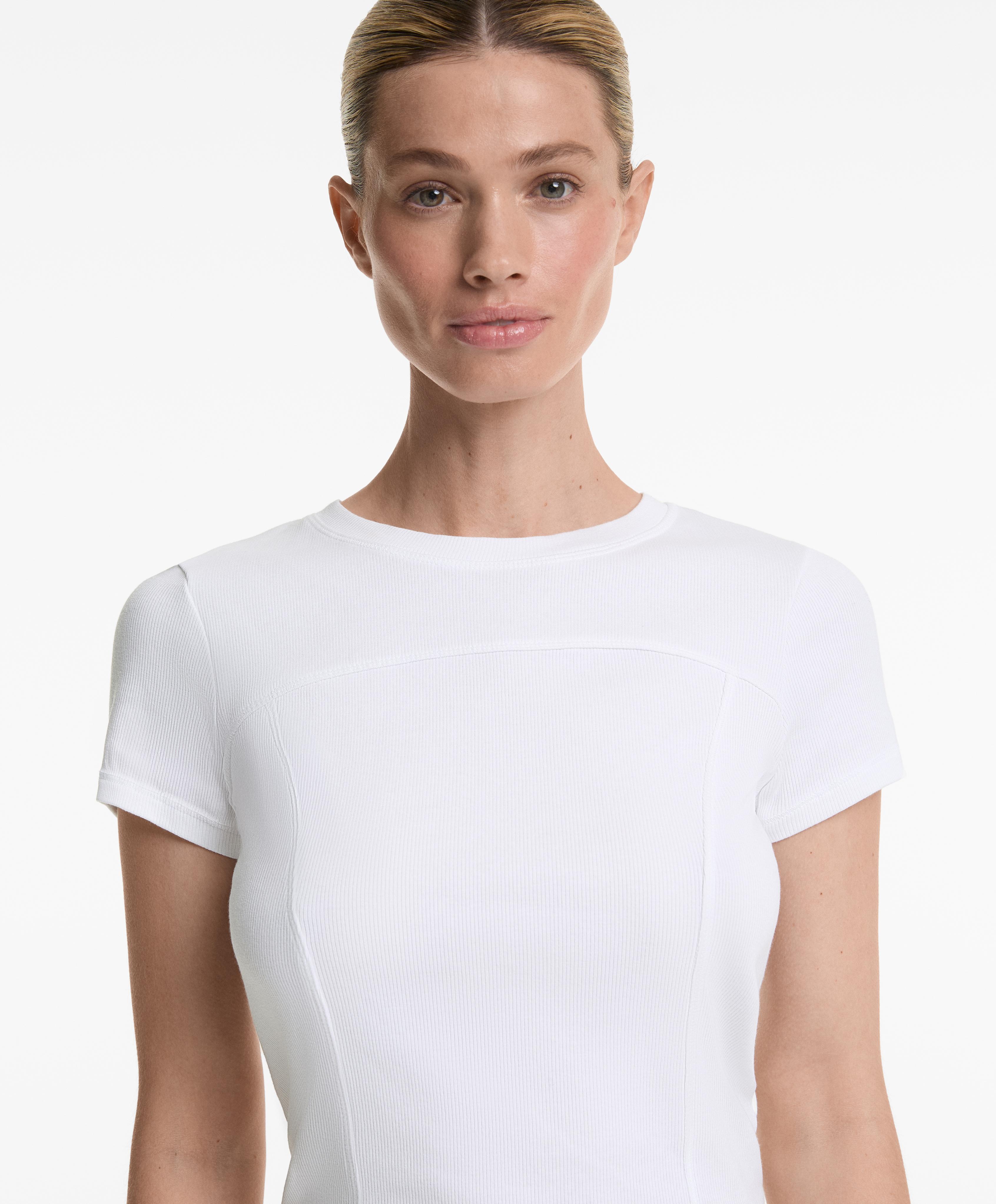 T-shirt à manches courtes rib en coton et modal T-shirt à manches courtes rib en coton et modal