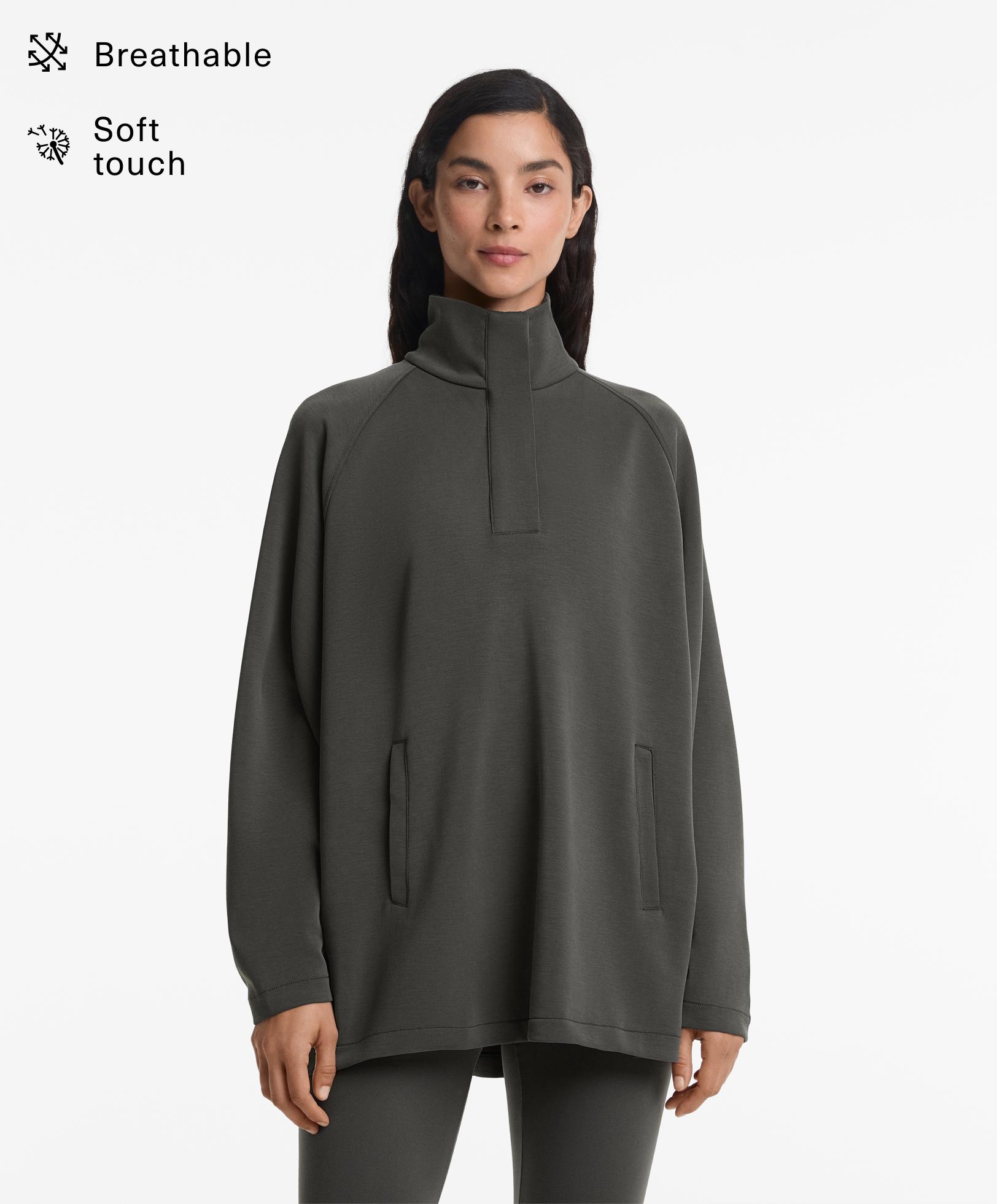 High-neck Soft Touch sweatshirt with modal