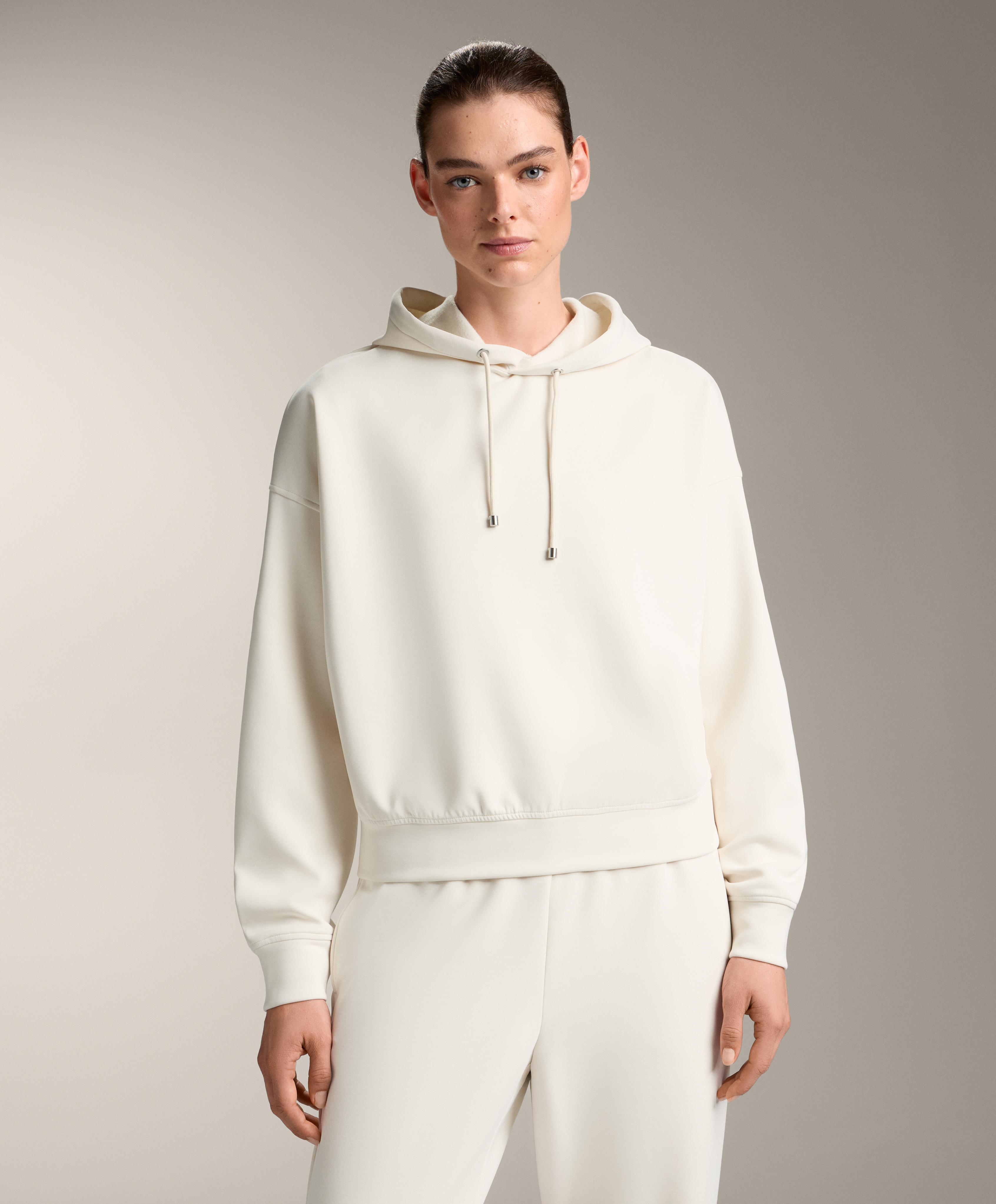 Hooded boxy sweatshirt with brushed modal Hooded boxy sweatshirt with brushed modal