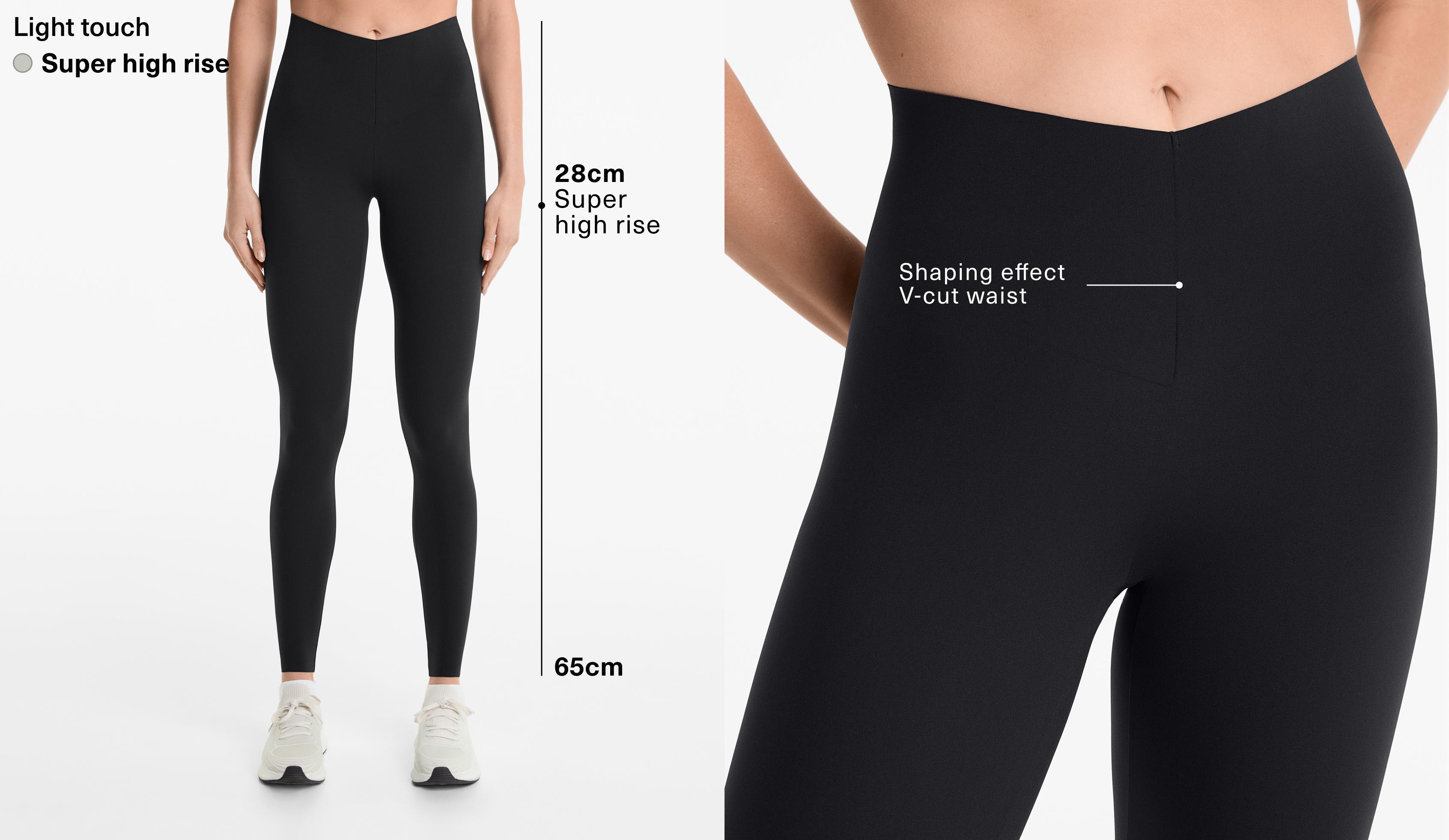 V-cut light-touch super high rise 65cm ankle-length leggings