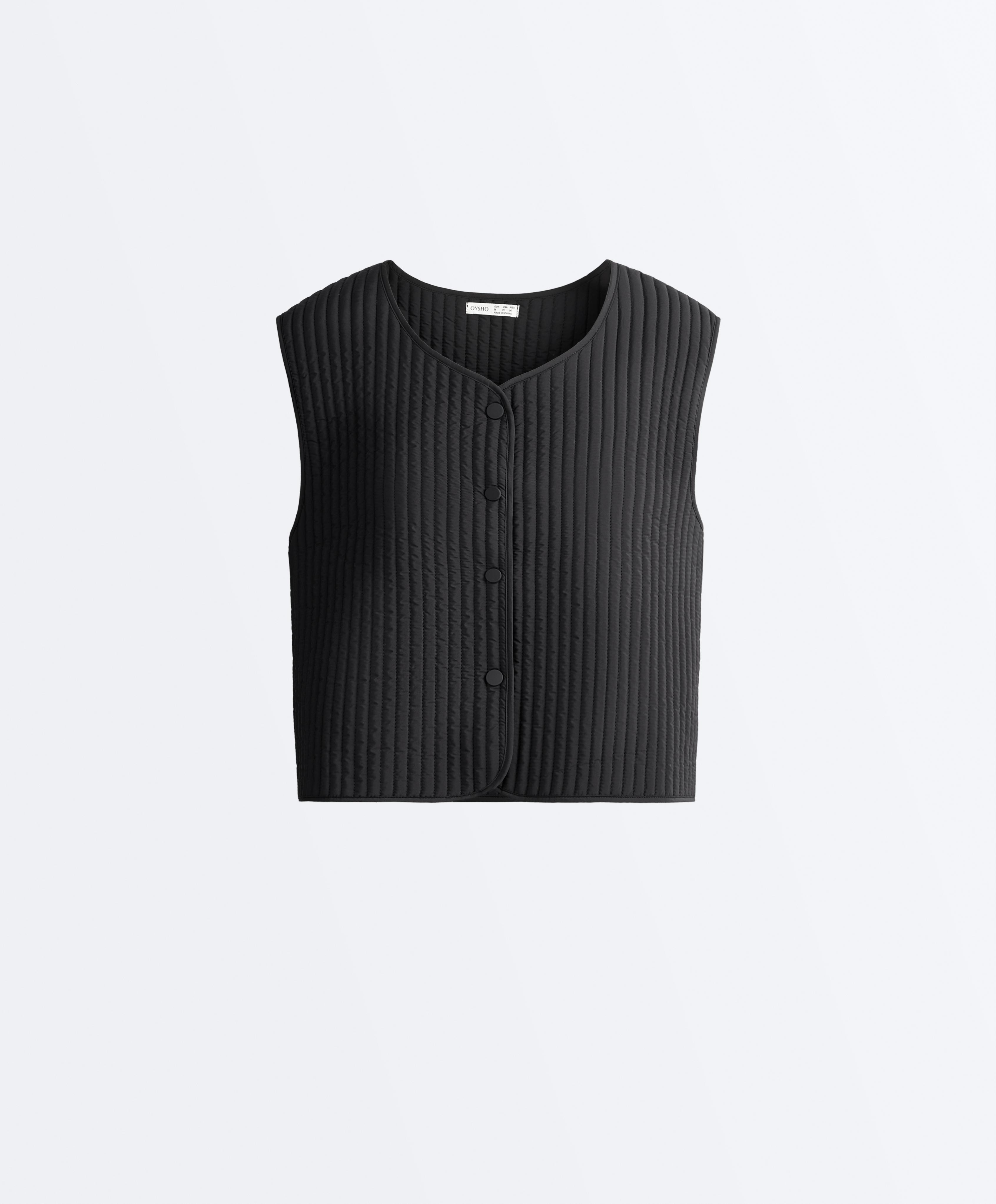 Thin padded nylon gilet — BLACK