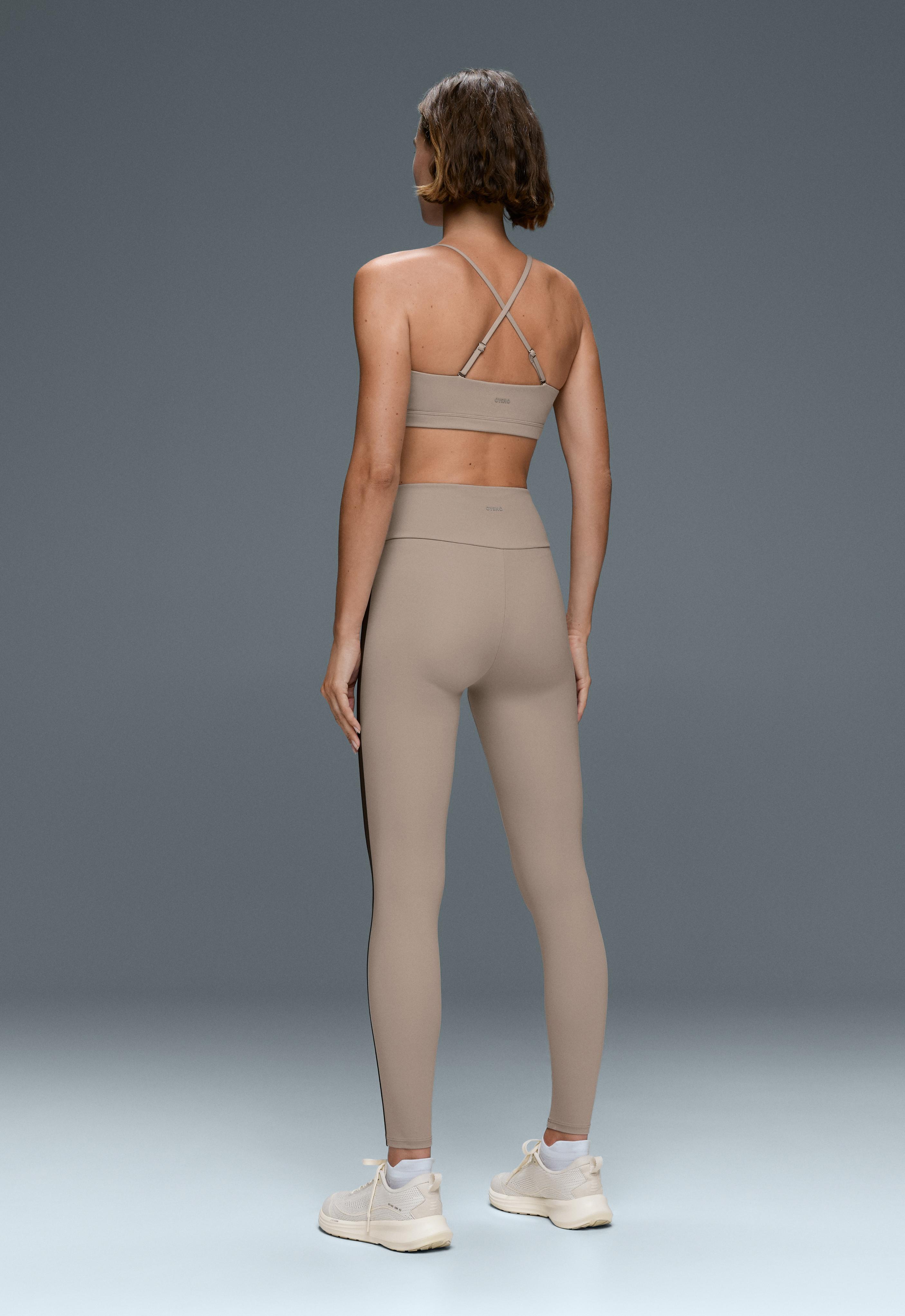 Comfortlux high-rise ankle-length leggings with contrast detail — LIGHT STONE