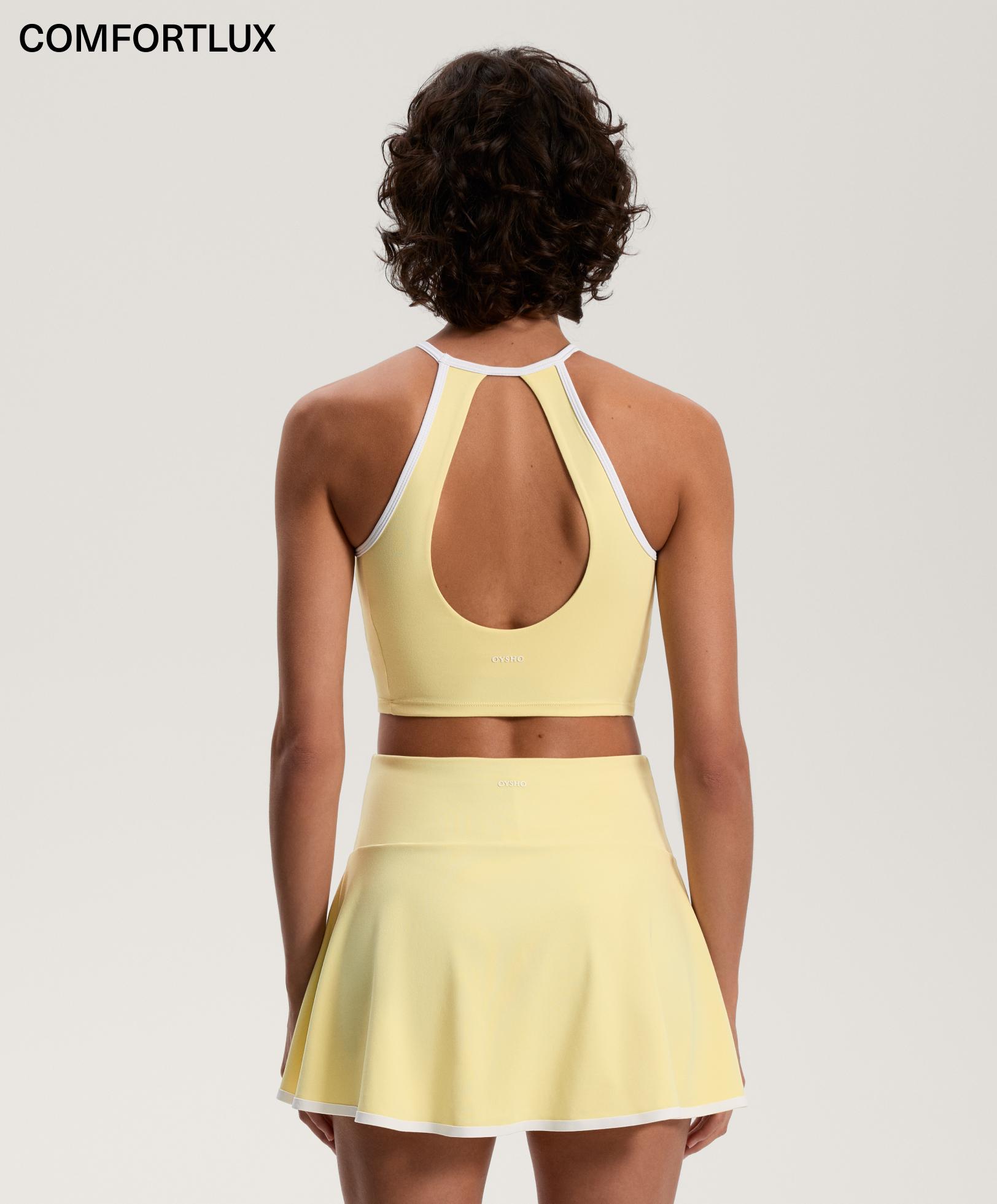 Tank top Comfortlux med halterneck og piping