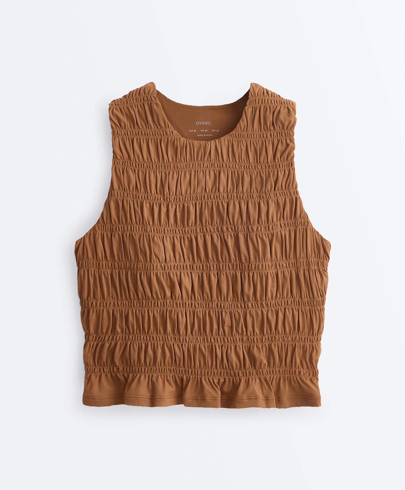 Comfortlux smock sleeveless T-shirt — TOFFEE