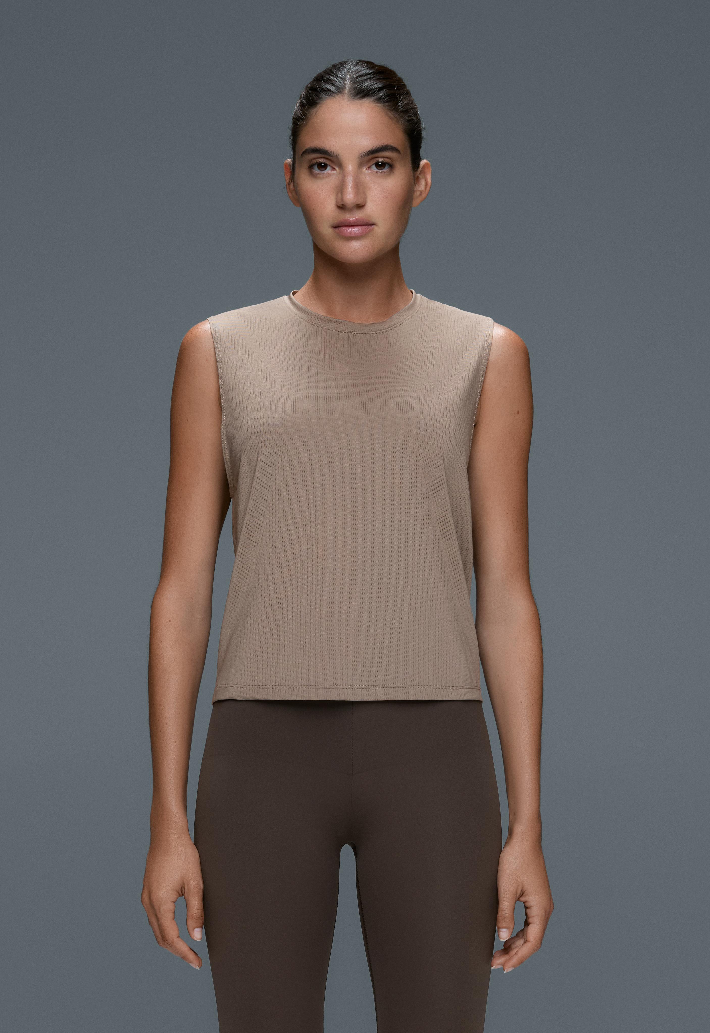 Technical Sleeveless T-shirt — MINK GREY