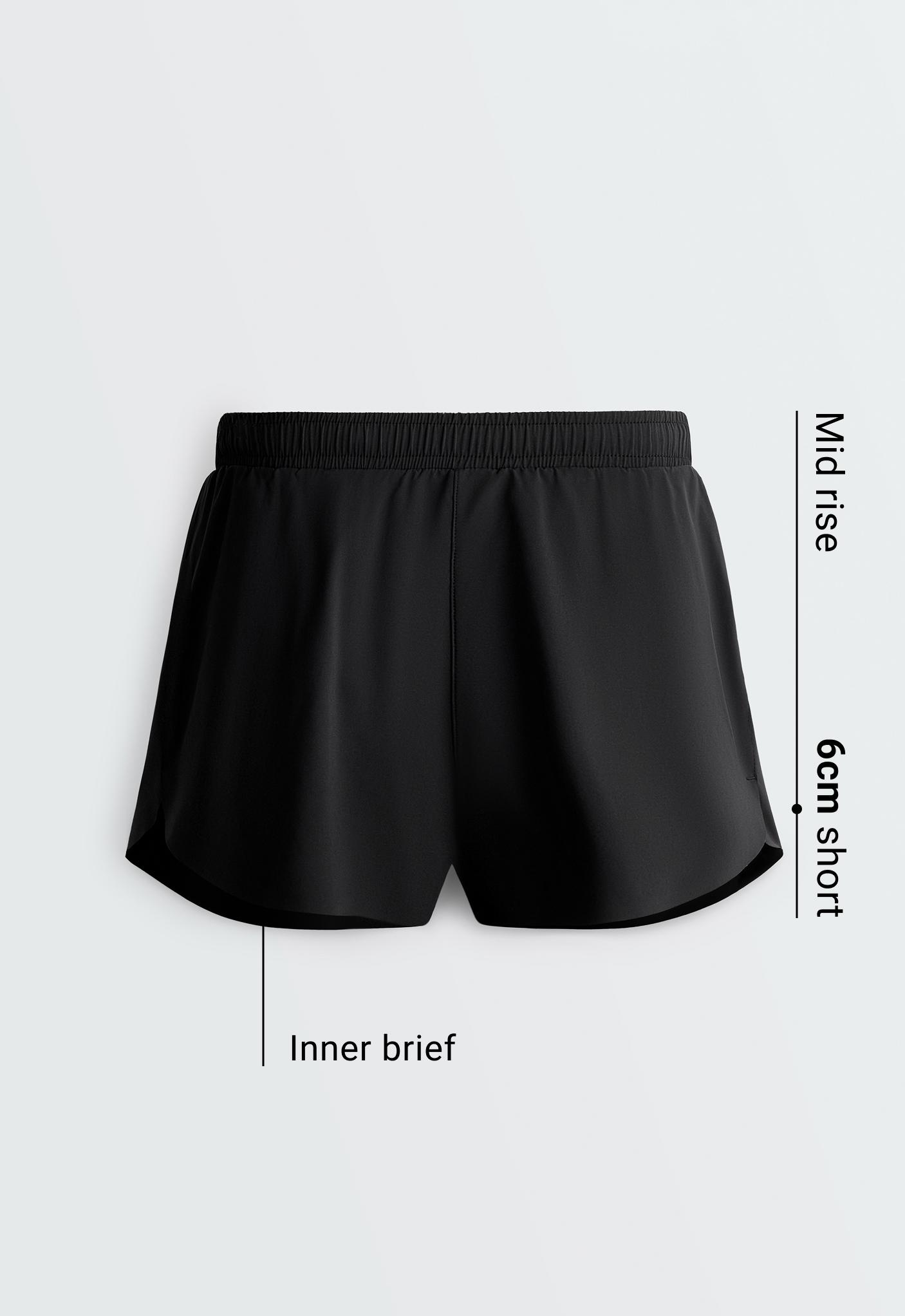 6cm mid-rise technical shorts — BLACK