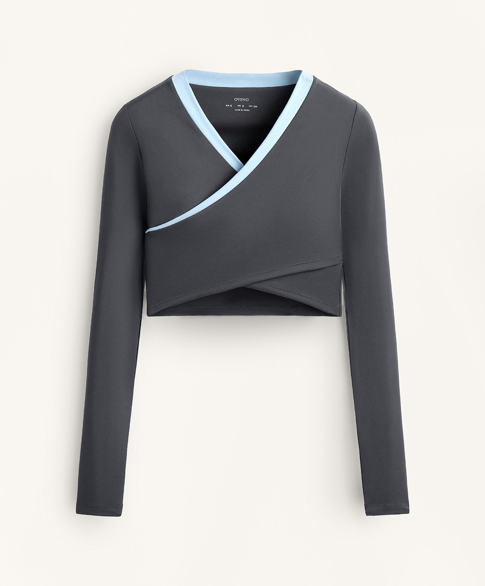 Long-sleeved Comfortlux contrast tank top — ASPHALT