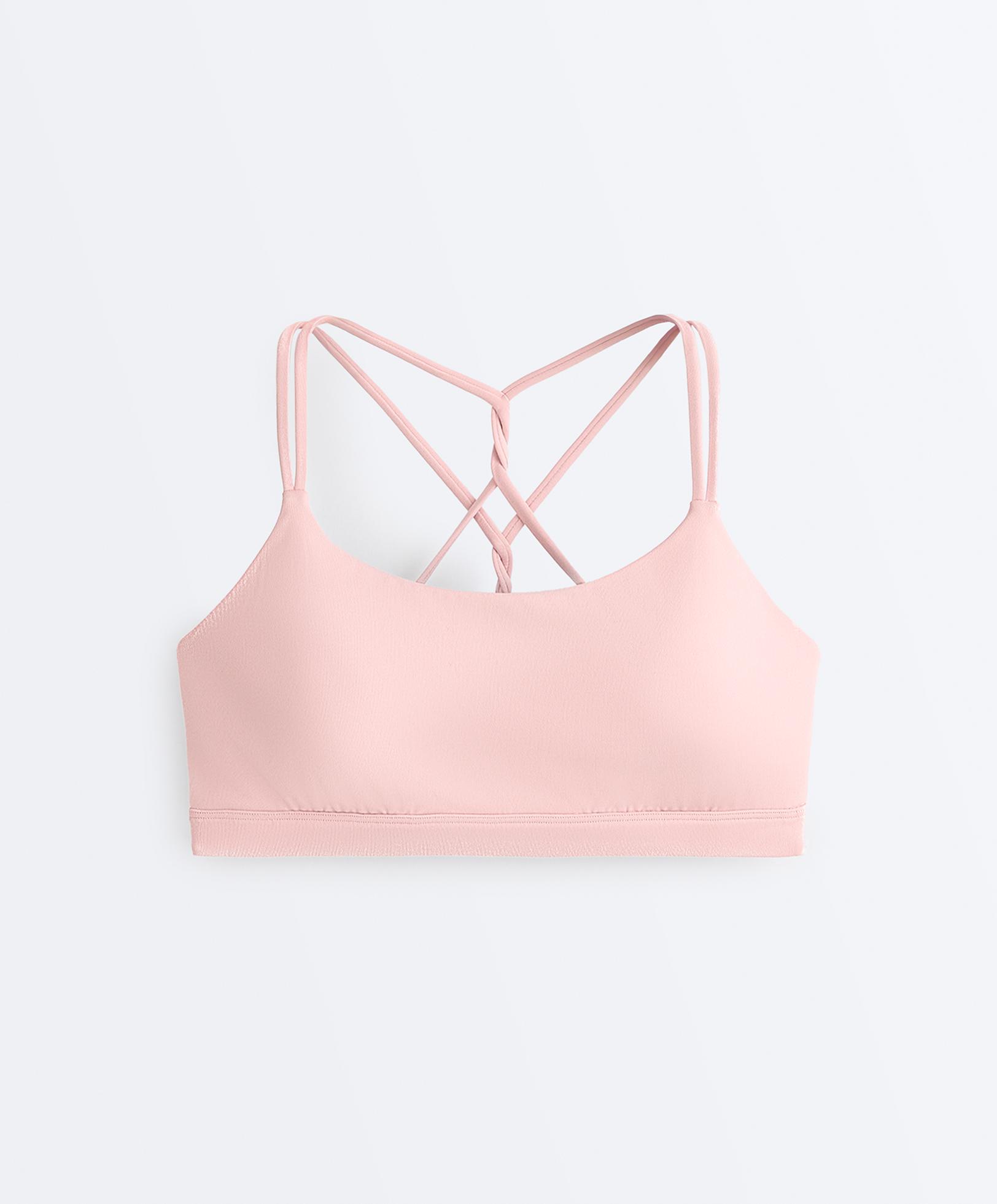 Comfortlux low-support crossover strap sports bra — VINTAGE PINK