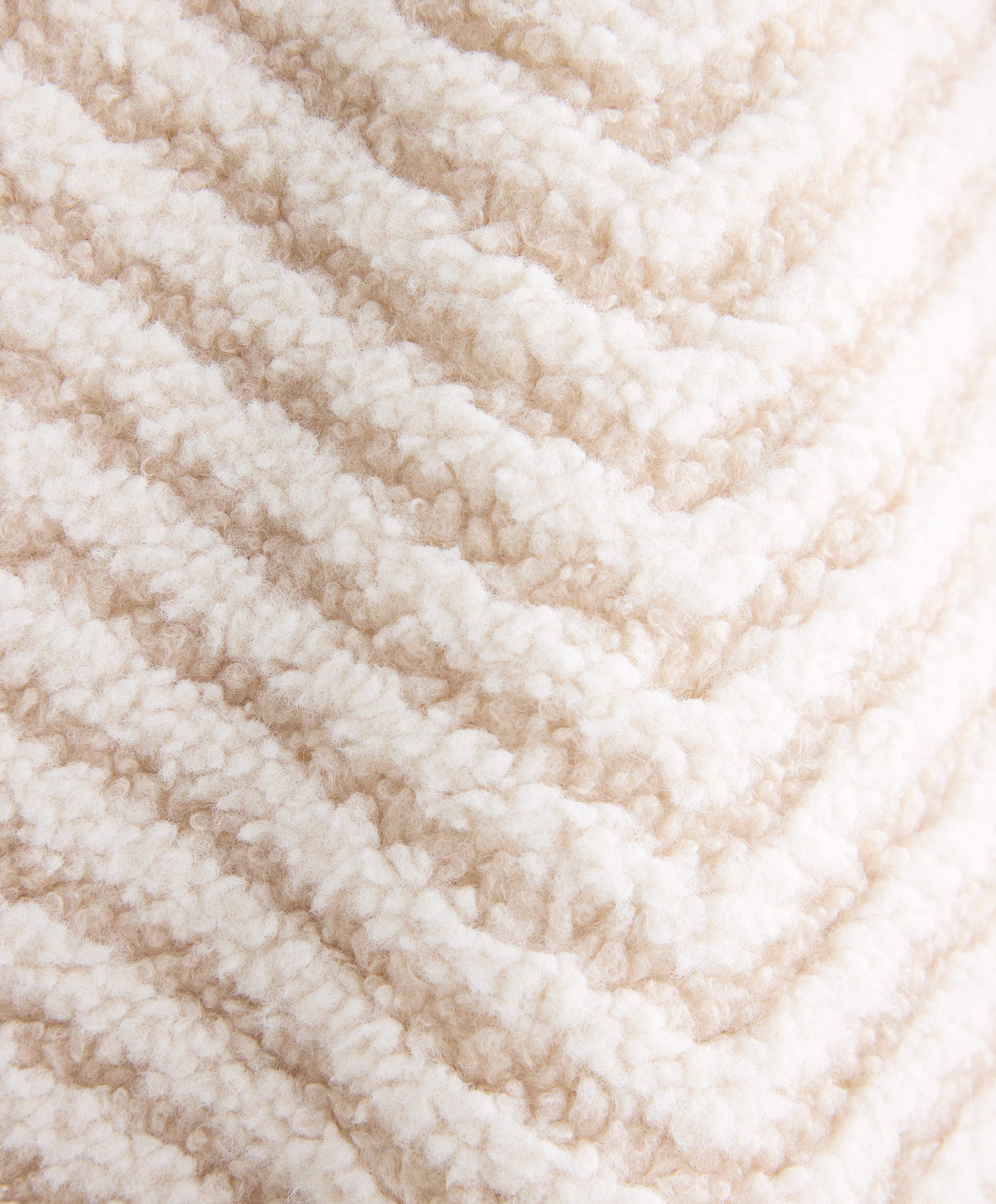 Herringbone faux-shearling jacket