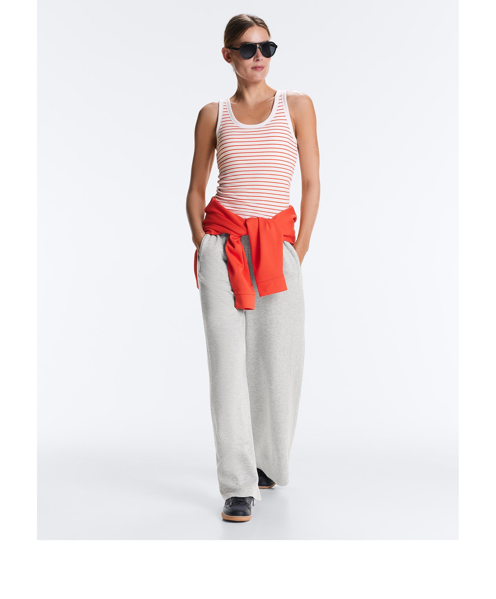 Melange piqué straight-leg trousers Melange piqué straight-leg trousers