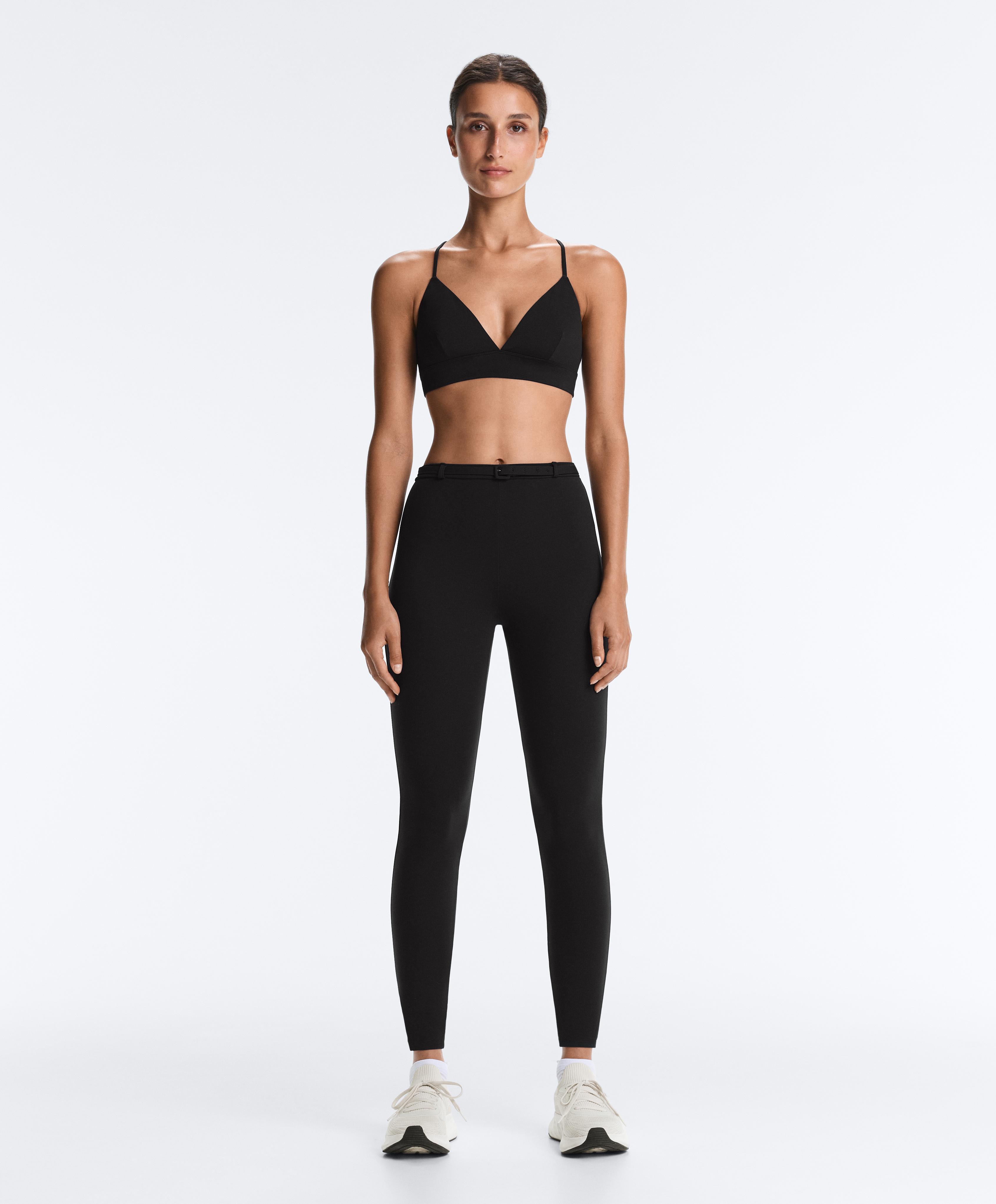 Comfortlux low-support triangle sports bra — BLACK