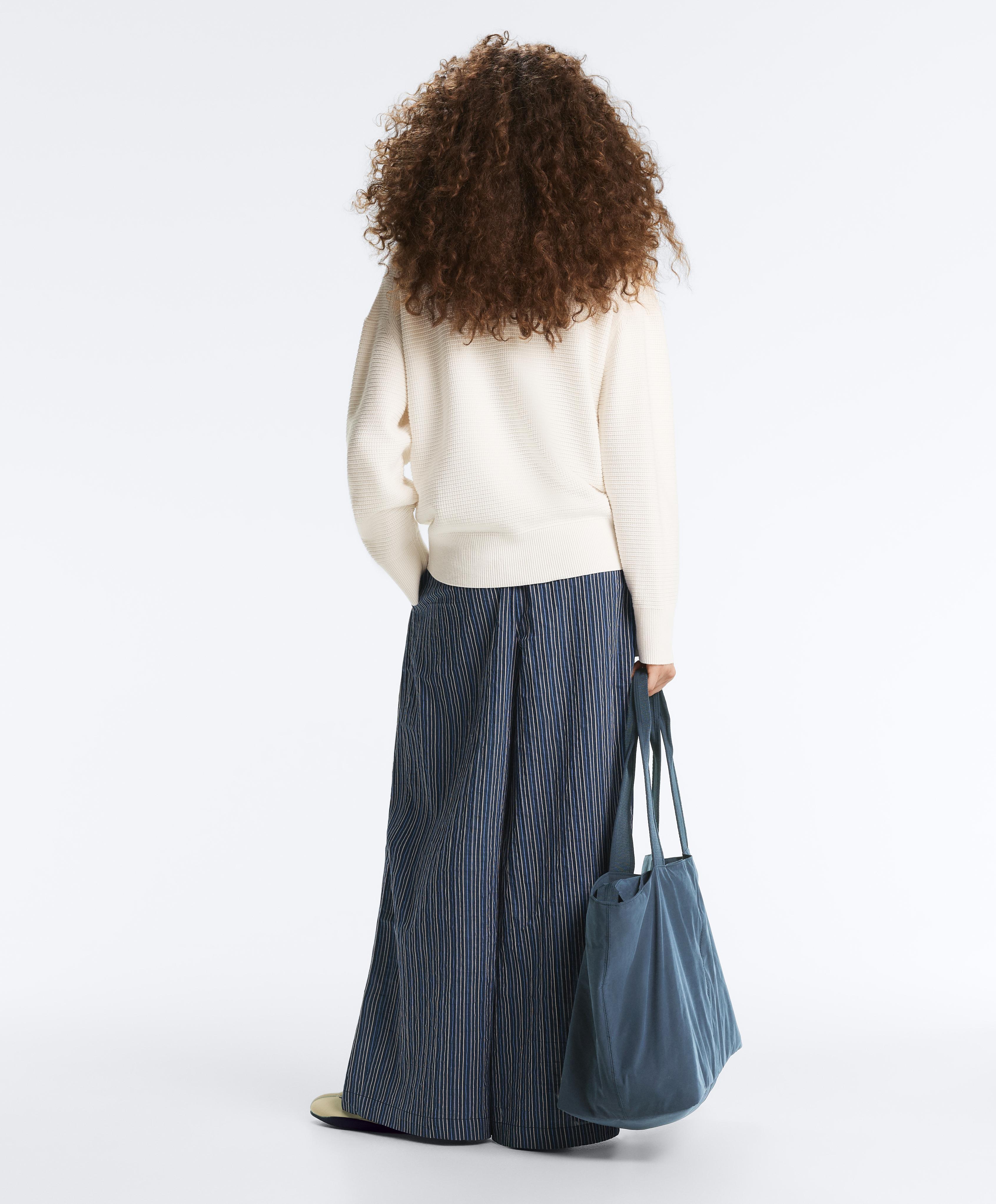 High neck knit jacket — PALE ECRU